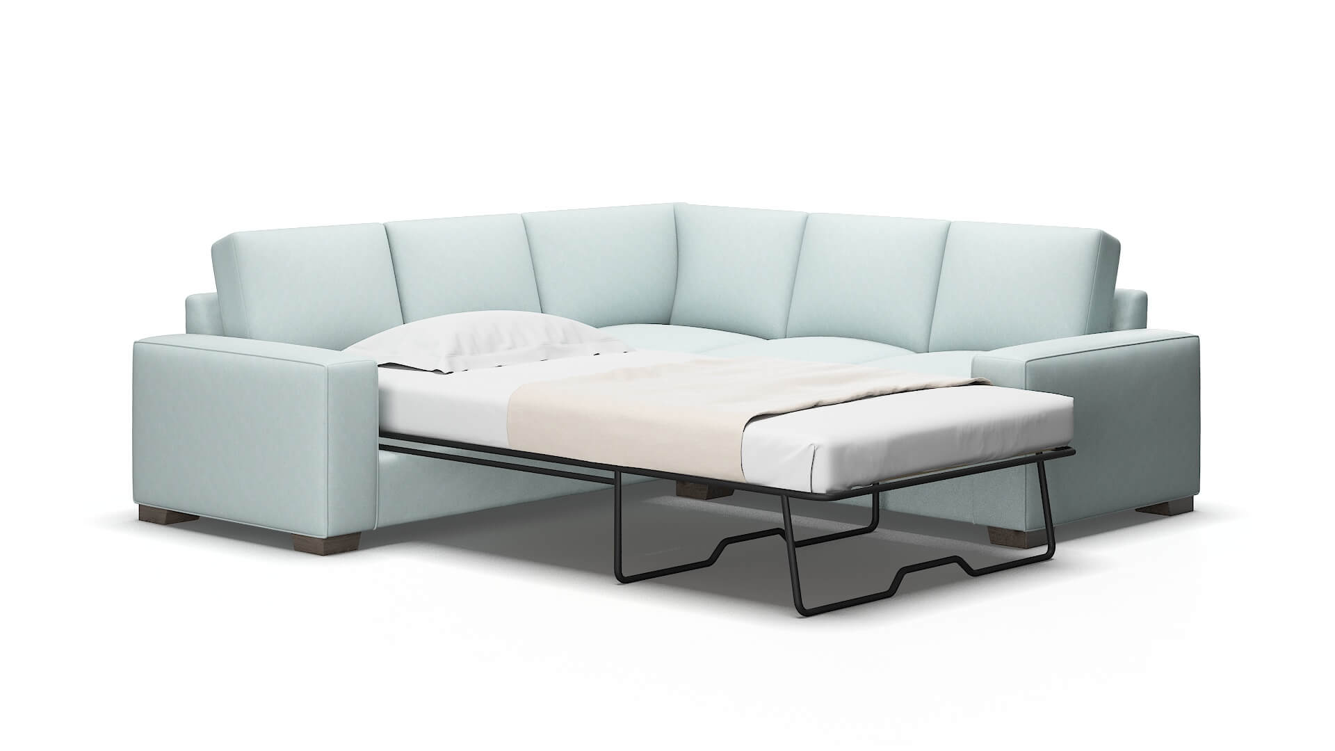 Monaco Leslie Robins_egg Sectional Sleeper Espresso legs 2