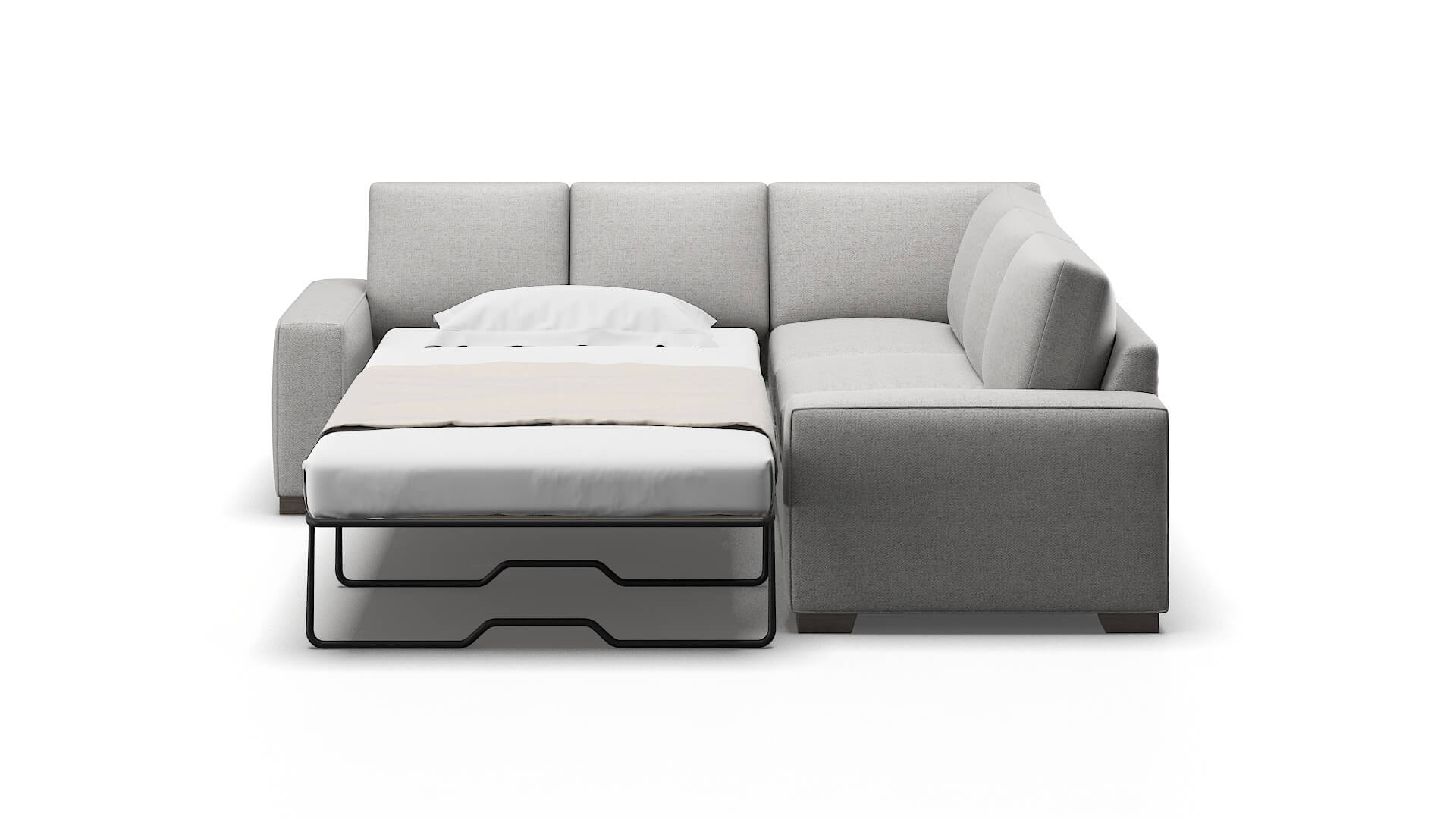 Monaco Malibu Dove Sectional Sleeper Espresso legs 1