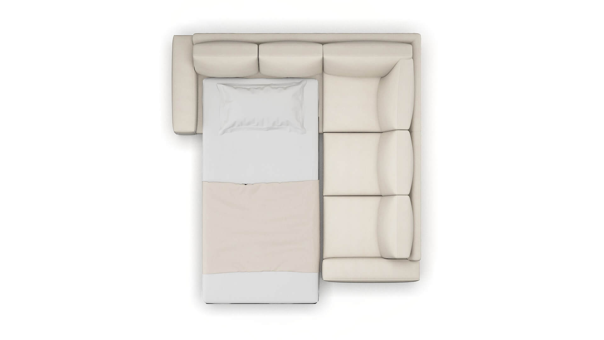 Monaco Malibu Linen Sectional Sleeper Espresso legs 3