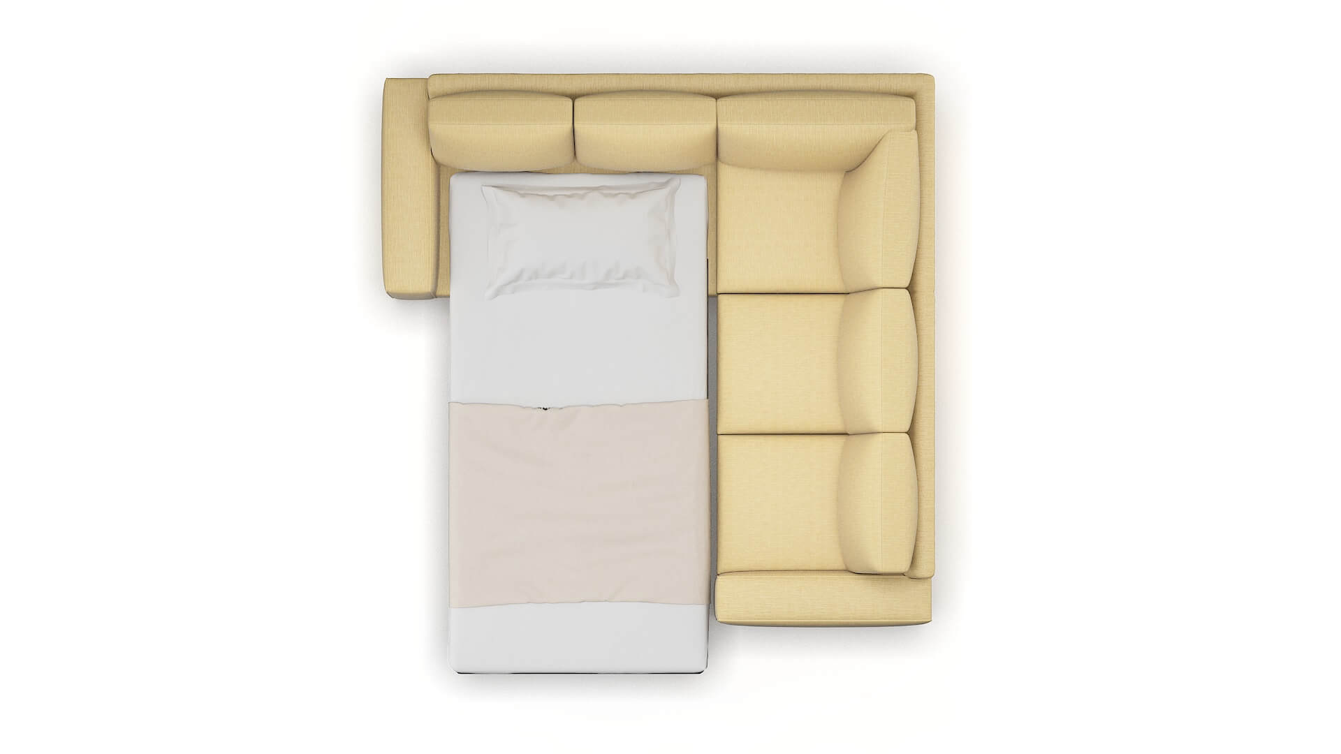 Monaco Malibu Maize Sectional Sleeper Espresso legs 3