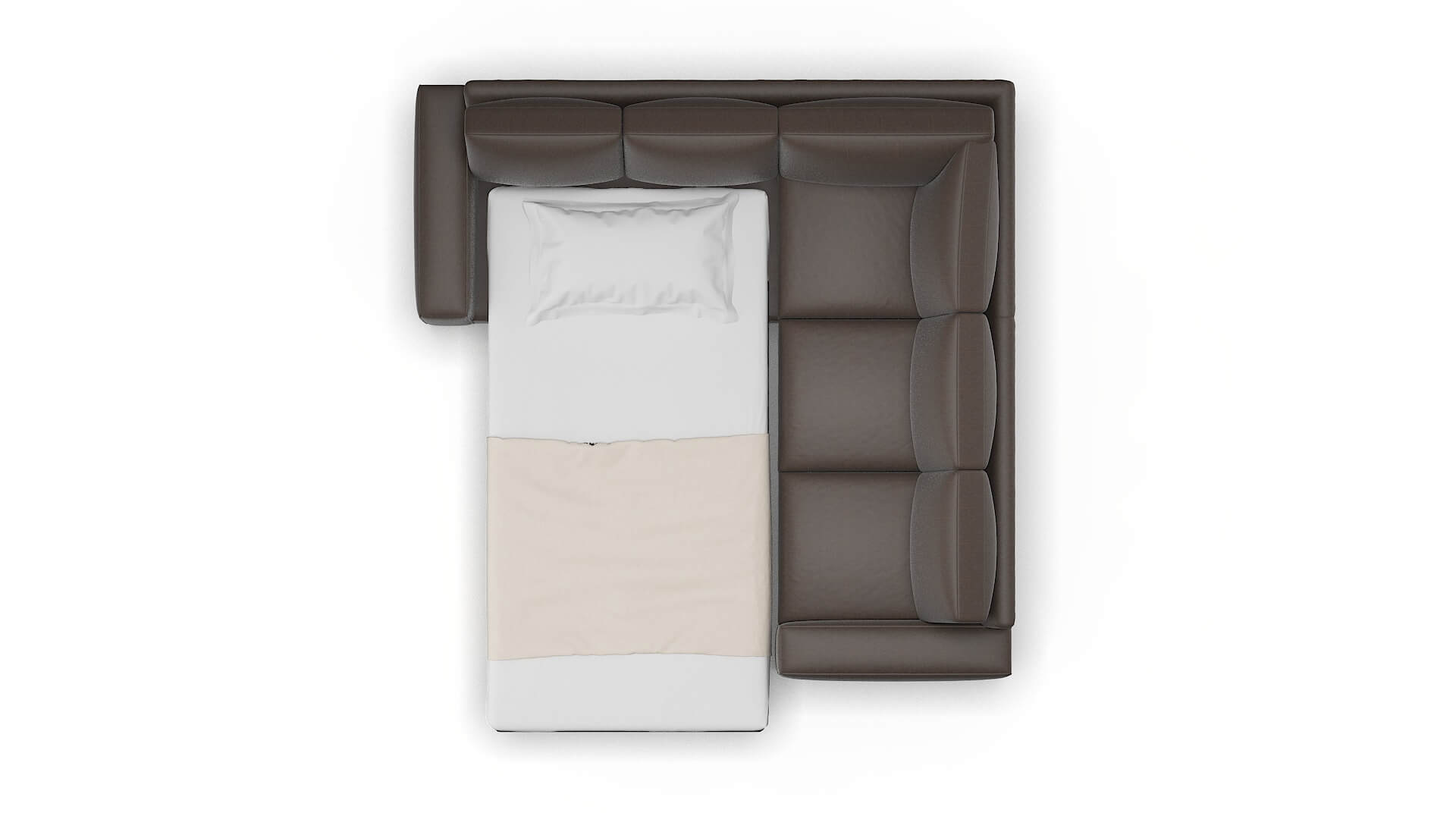 Monaco Naples Graphite Sectional Sleeper Espresso legs 3