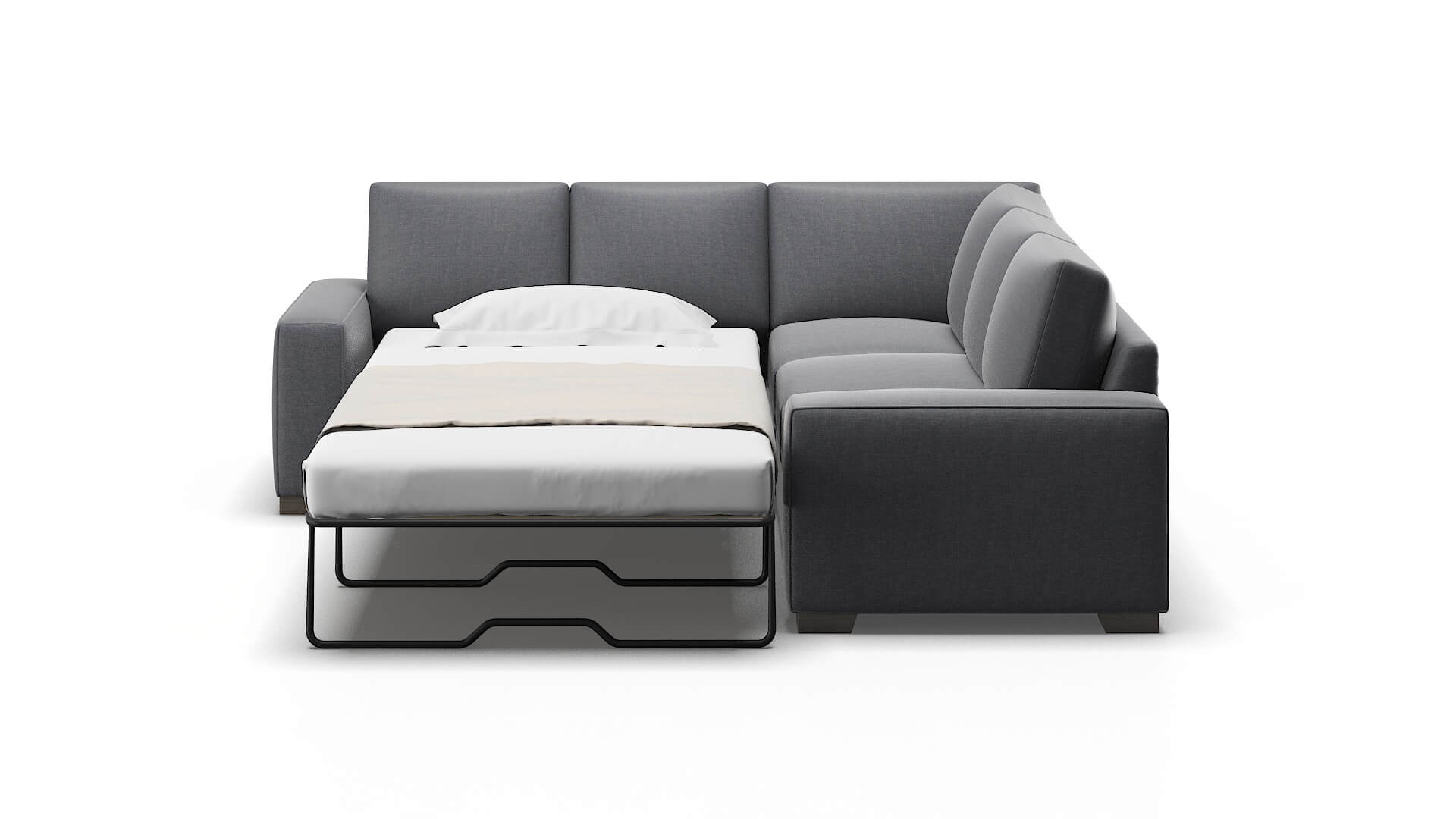 Monaco Notion Graphite Sectional Sleeper Espresso legs 1