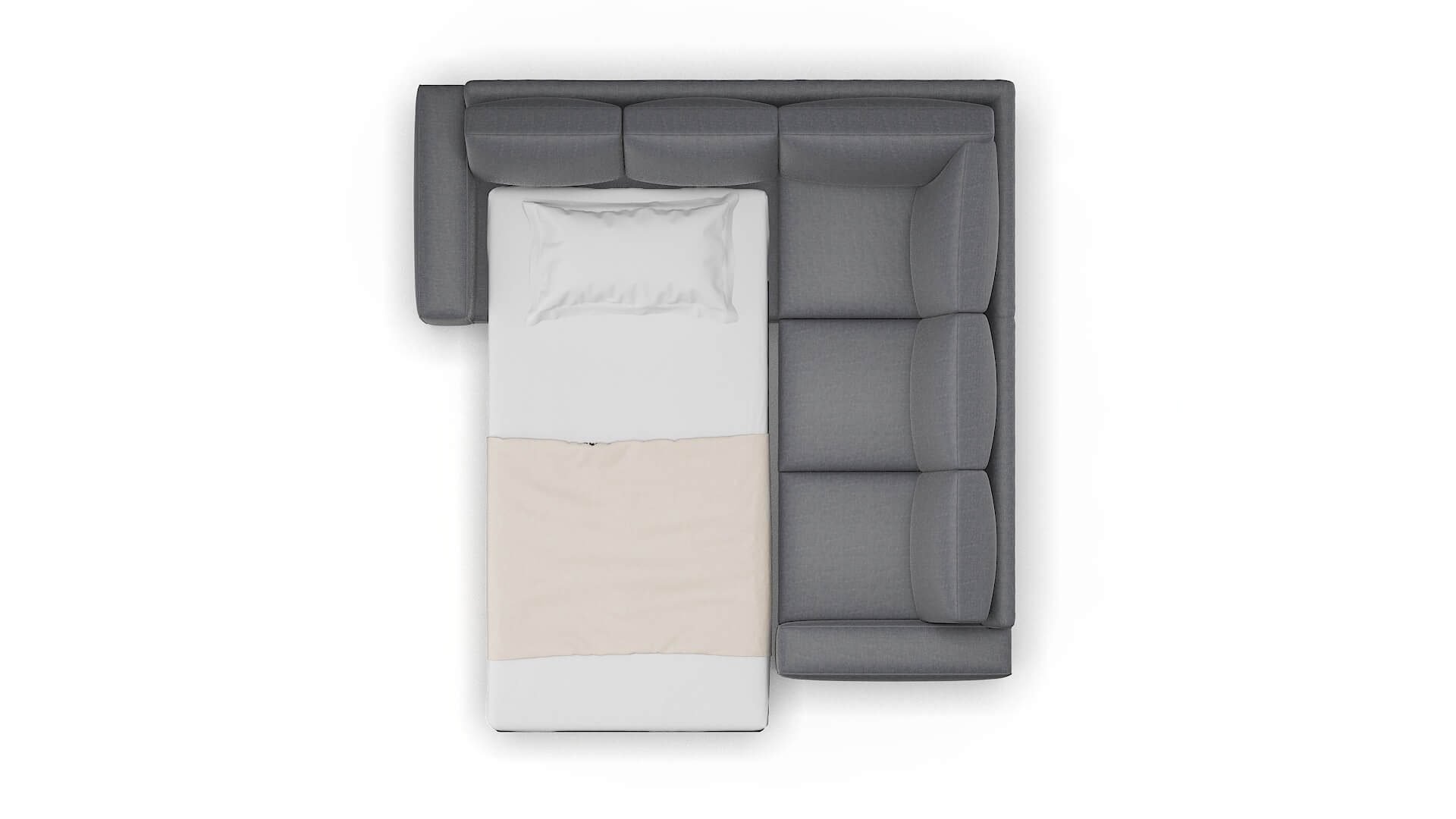 Monaco Notion Graphite Sectional Sleeper Espresso legs 3