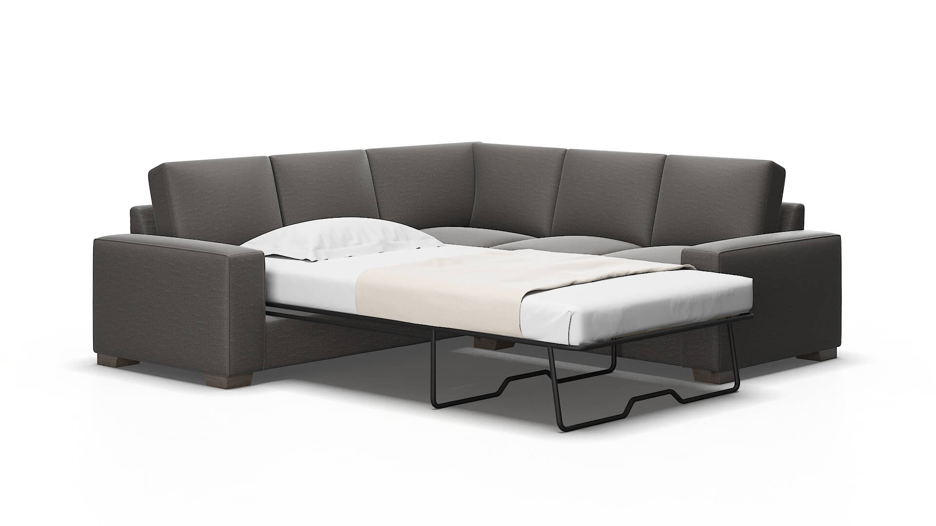 Monaco Oscar grey Sectional sleeper Espresso Legs  2