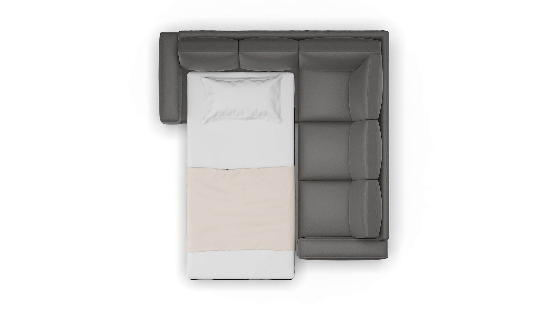 Monaco Oscar Grey Sectional Sleeper Espresso legs 3