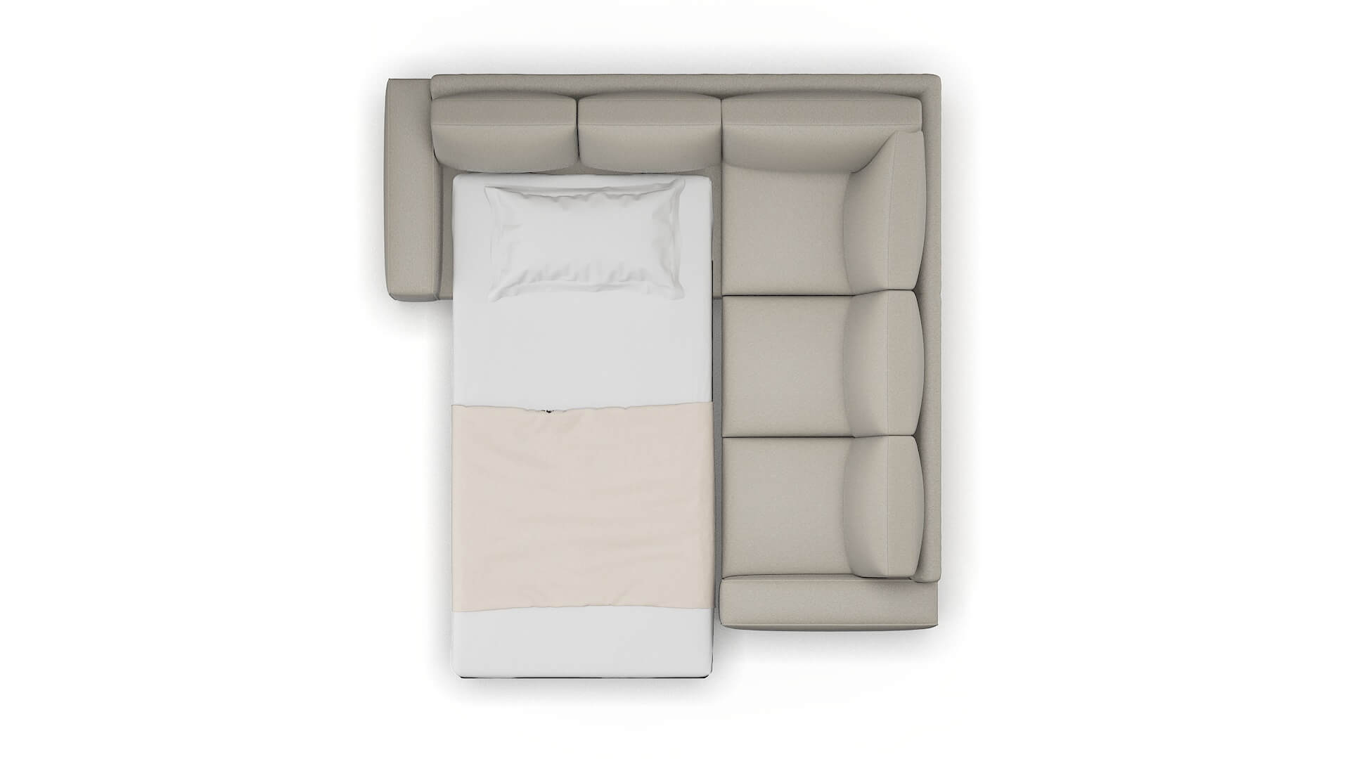 Monaco Oscar Silver Sectional Sleeper Espresso legs 3