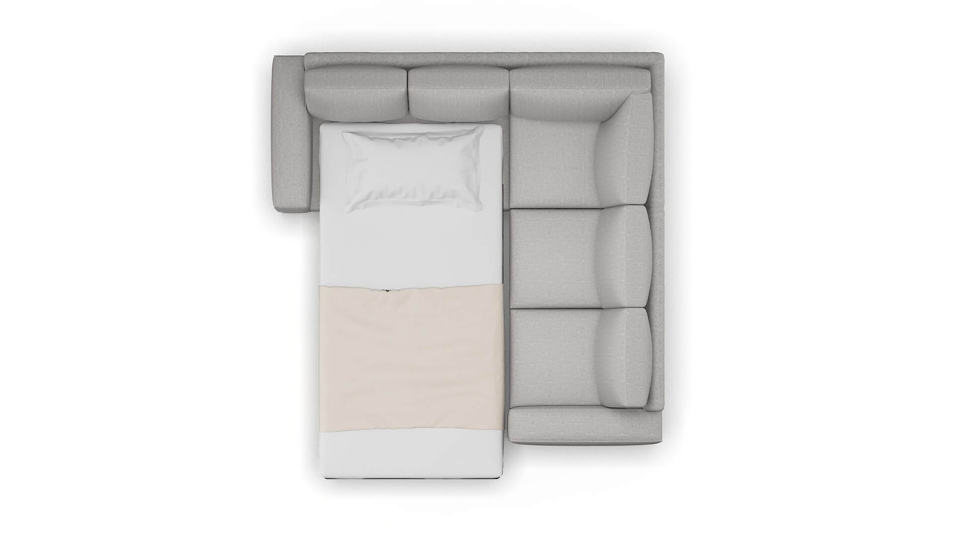 Monaco Prime Ash Sectional Sleeper Espresso legs 3