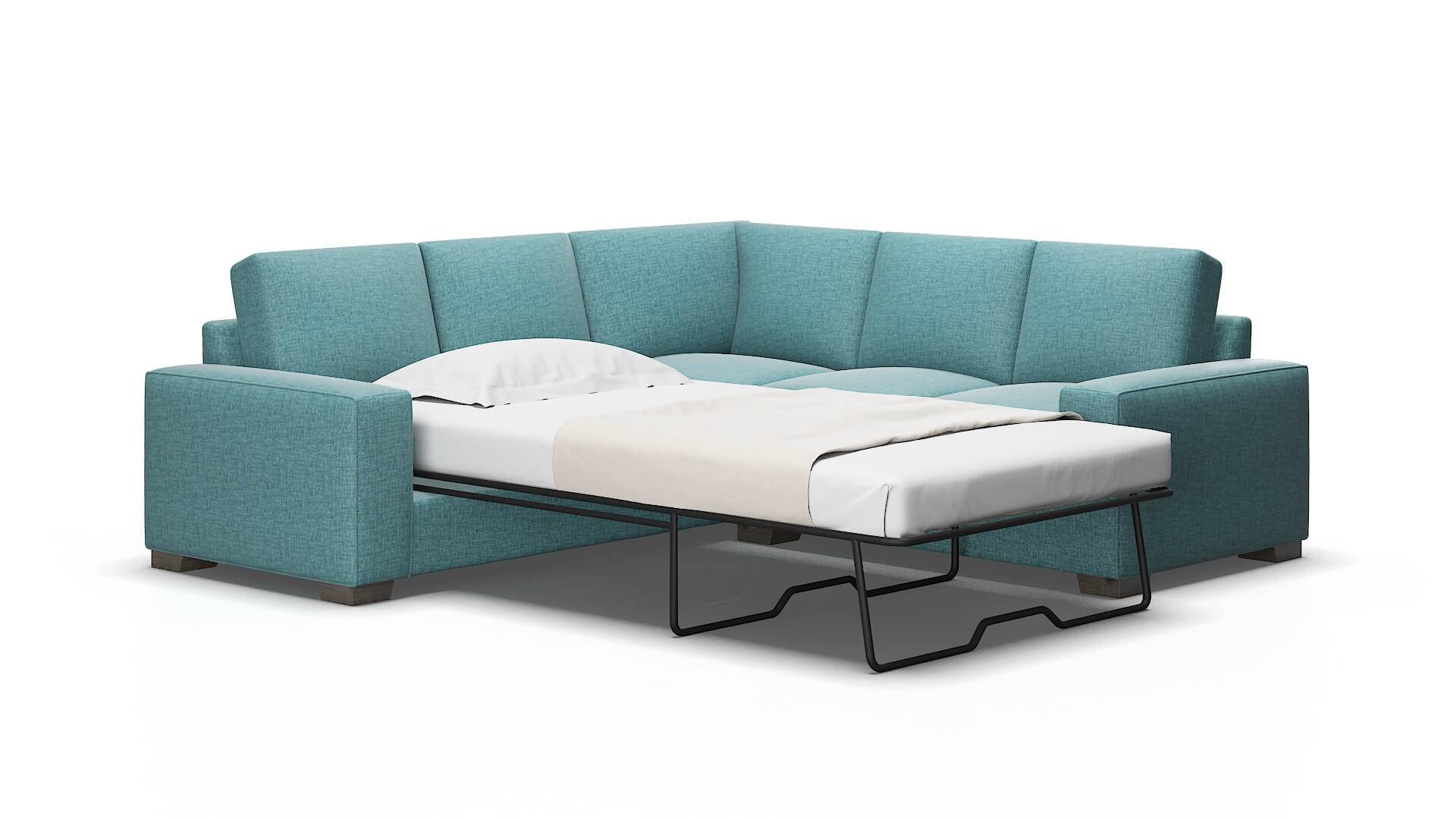 Monaco Rocket peacock Sectional sleeper Espresso Legs  2