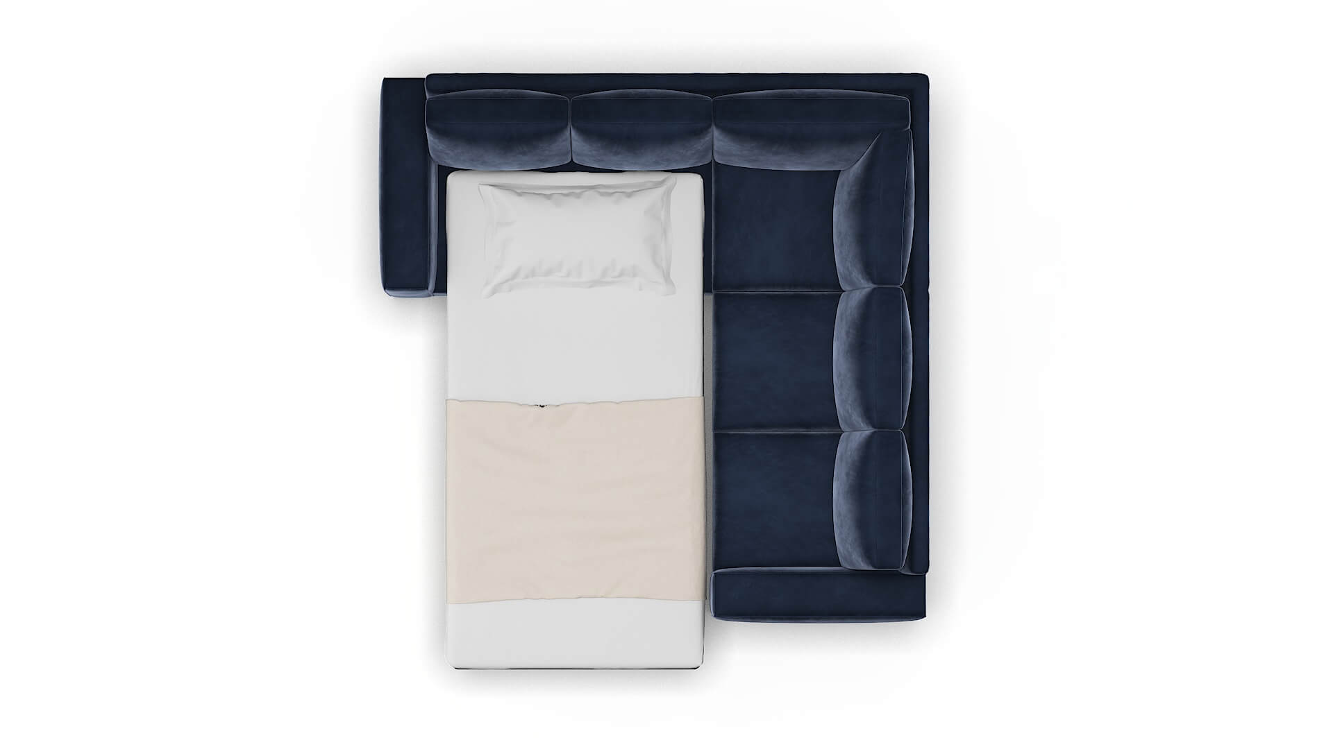 Monaco Royale Cobalt Sectional Sleeper Espresso legs 3