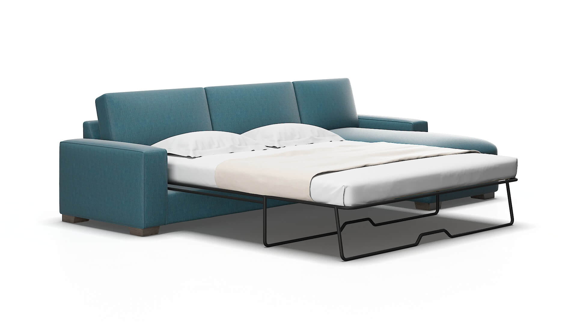 Monaco Royale electric_blue Panel sleeper Espresso Legs  2