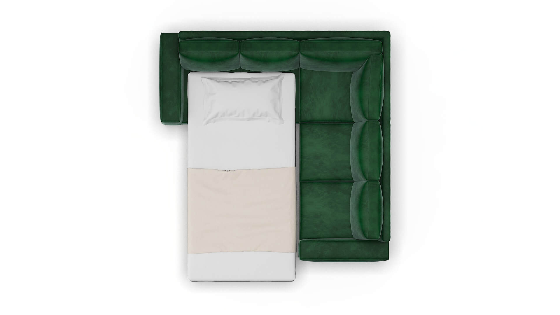 Monaco Royale Evergreen Sectional Sleeper Espresso legs 3