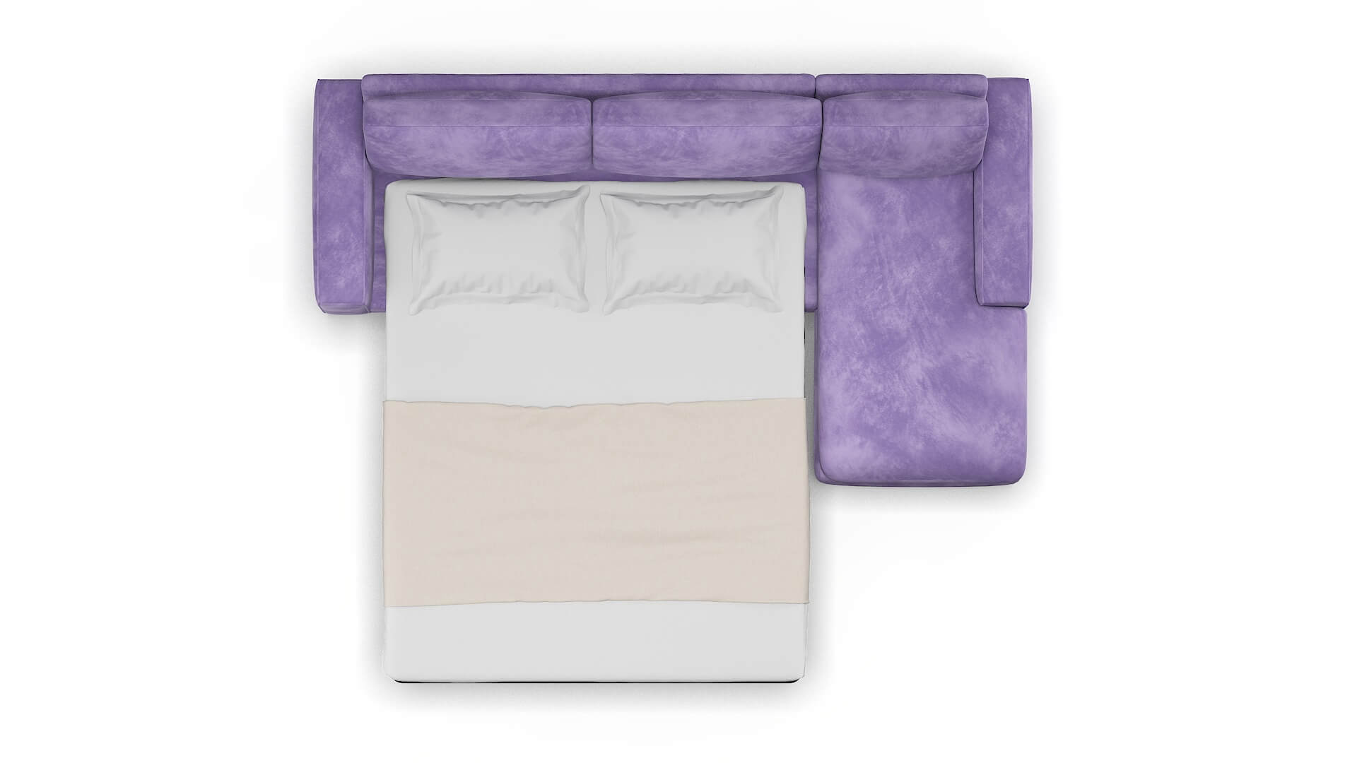 Monaco Royale Lavender Panel Sleeper Espresso legs 3