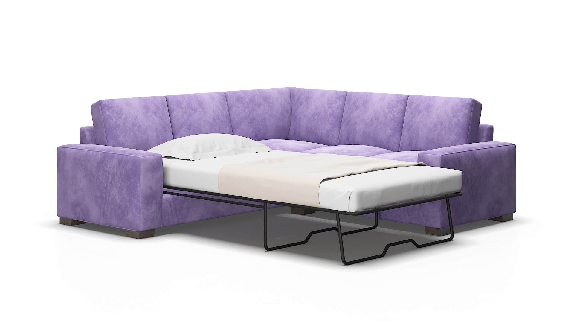 Monaco Royale lavender Sectional sleeper Espresso Legs  2