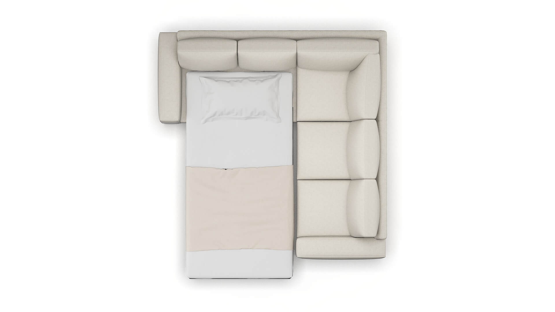 Monaco Sasha Linen Sectional Sleeper Espresso legs 3