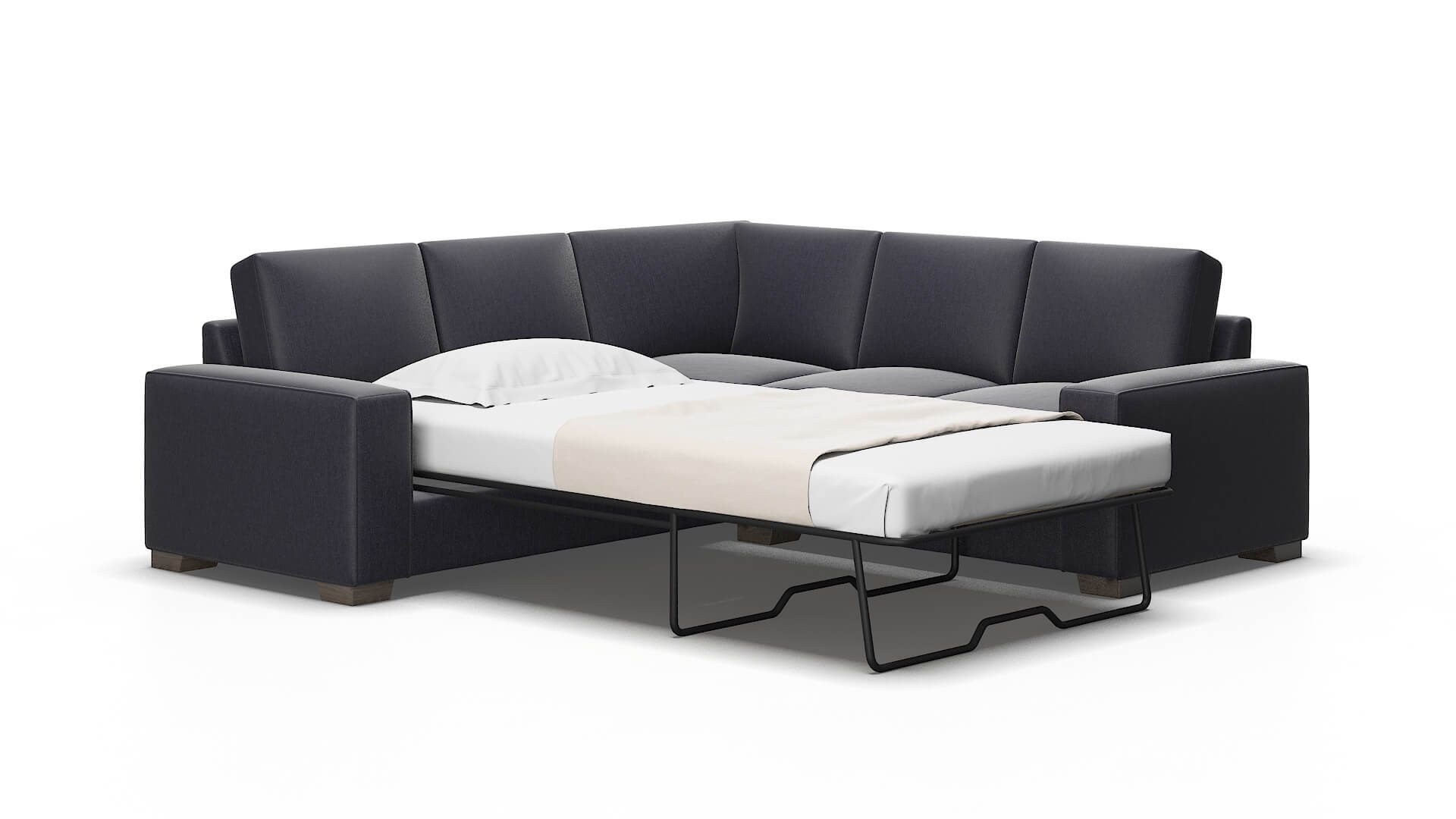 Monaco Sasha navy Sectional sleeper Espresso Legs  2