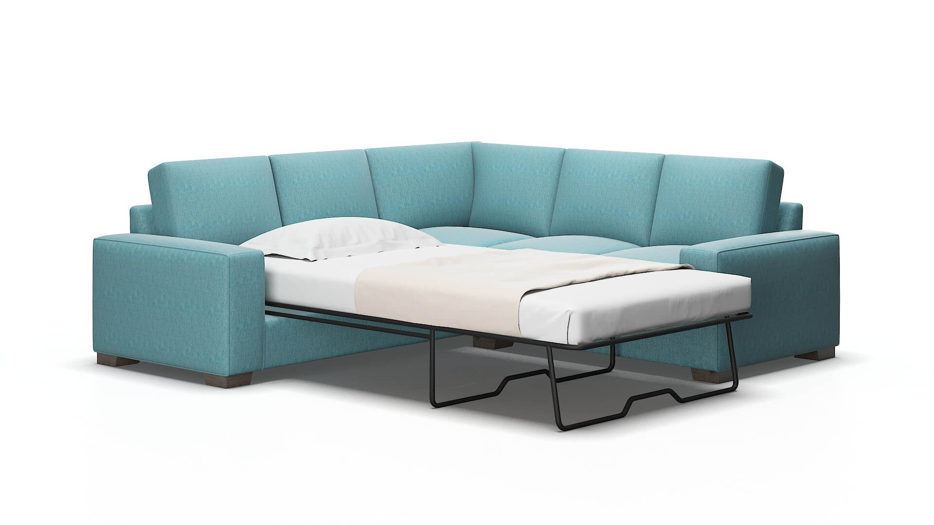 Monaco Sorrento denim Sectional sleeper Espresso Legs  2