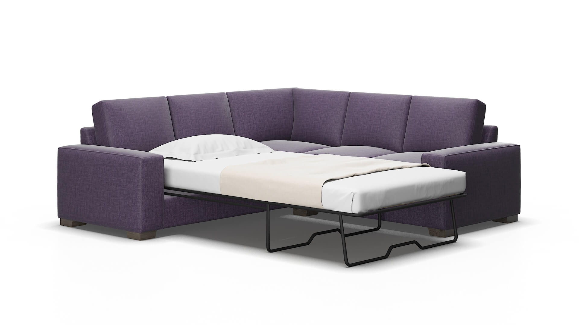 Monaco Tess blackberry Sectional sleeper Espresso Legs  2