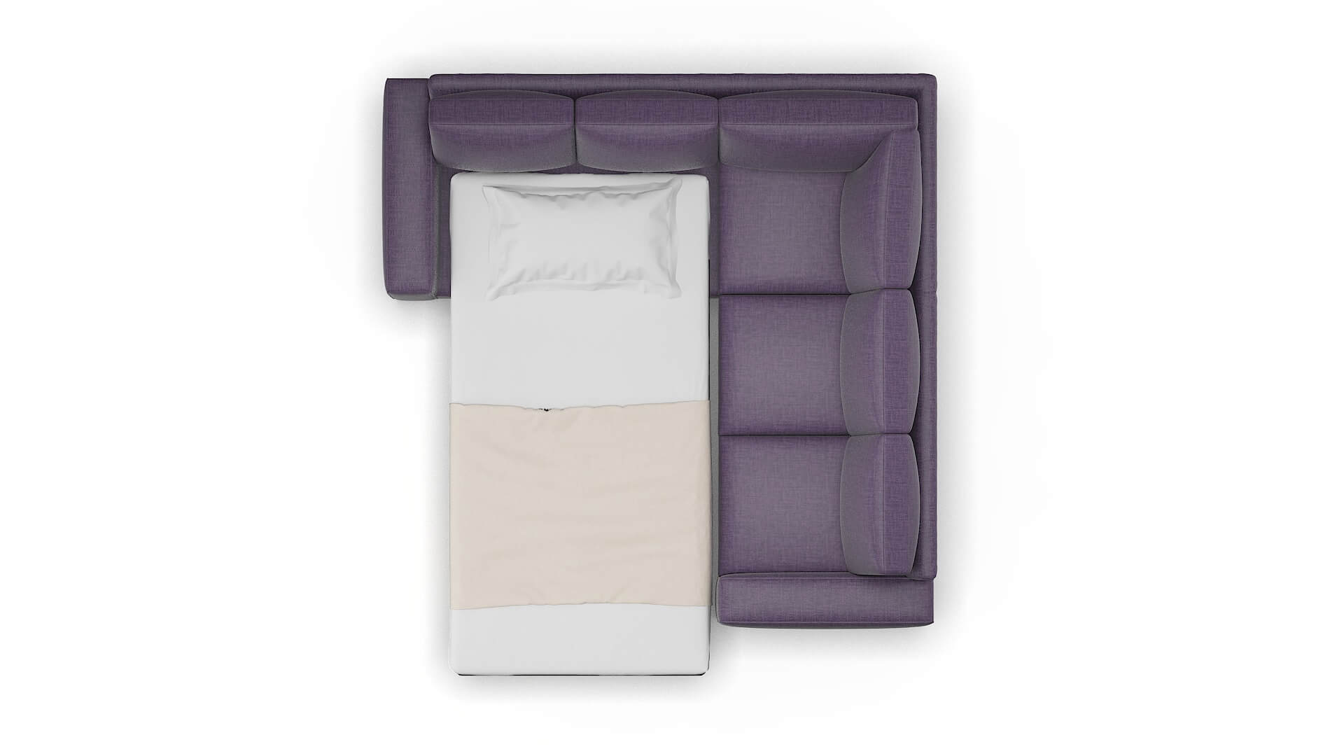 Monaco Tess Blackberry Sectional Sleeper Espresso legs 3