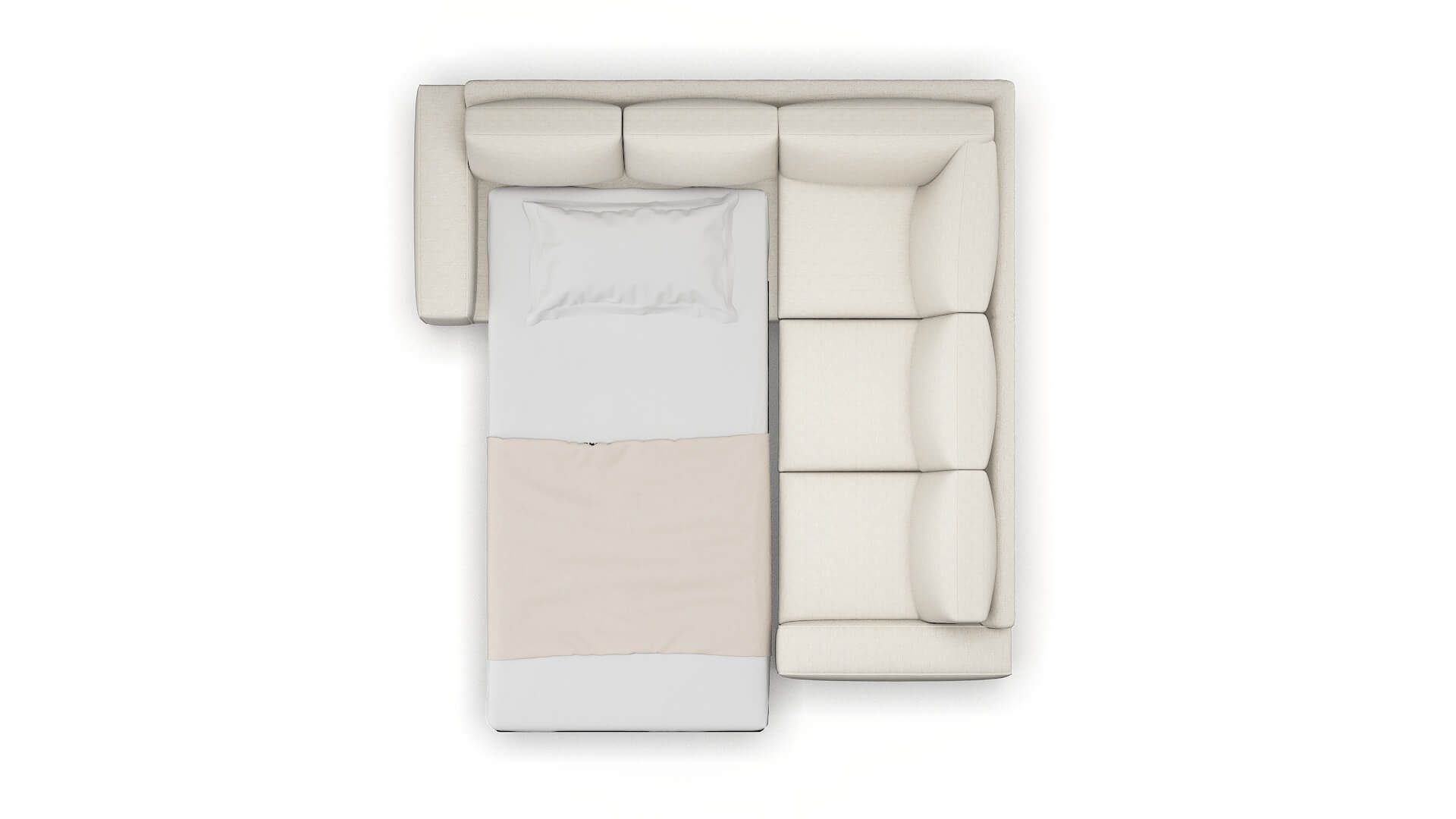 Monaco Venus Cream Sectional Sleeper Espresso legs 3