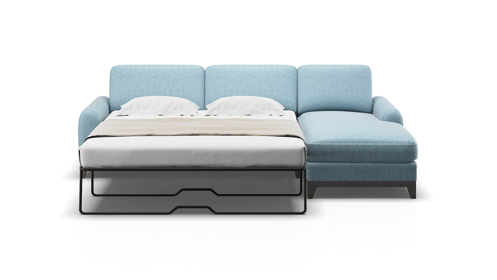 Mykonos Atlas Turquoise Panel Sleeper Espresso legs 1