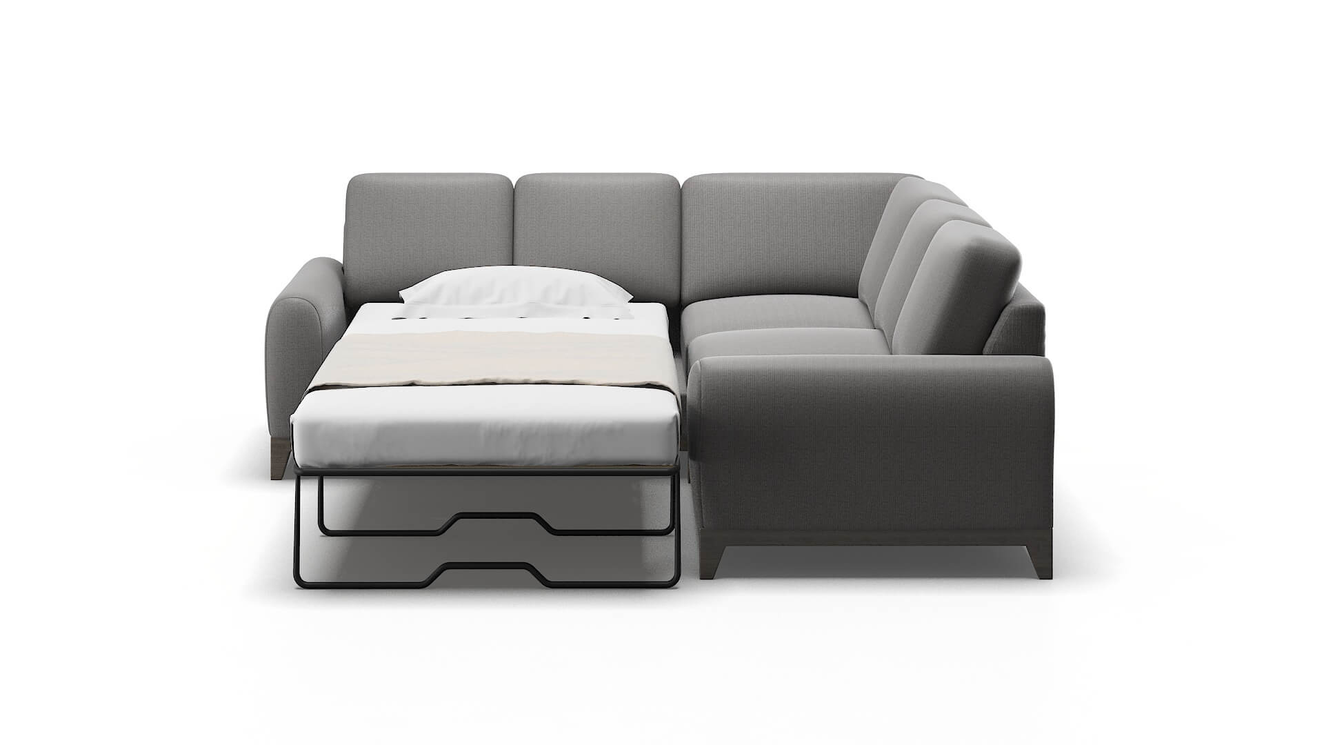 Mykonos Avenger Zinc Sectional Sleeper Espresso legs 1