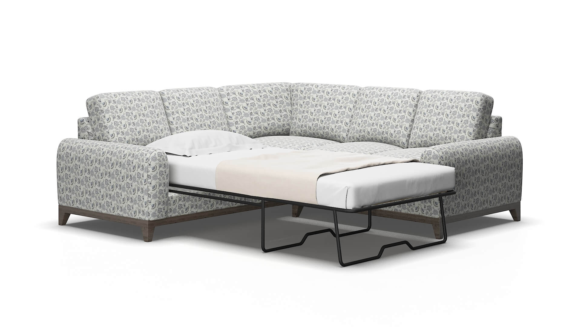 Mykonos Avignon sky Sectional sleeper Espresso Legs  2