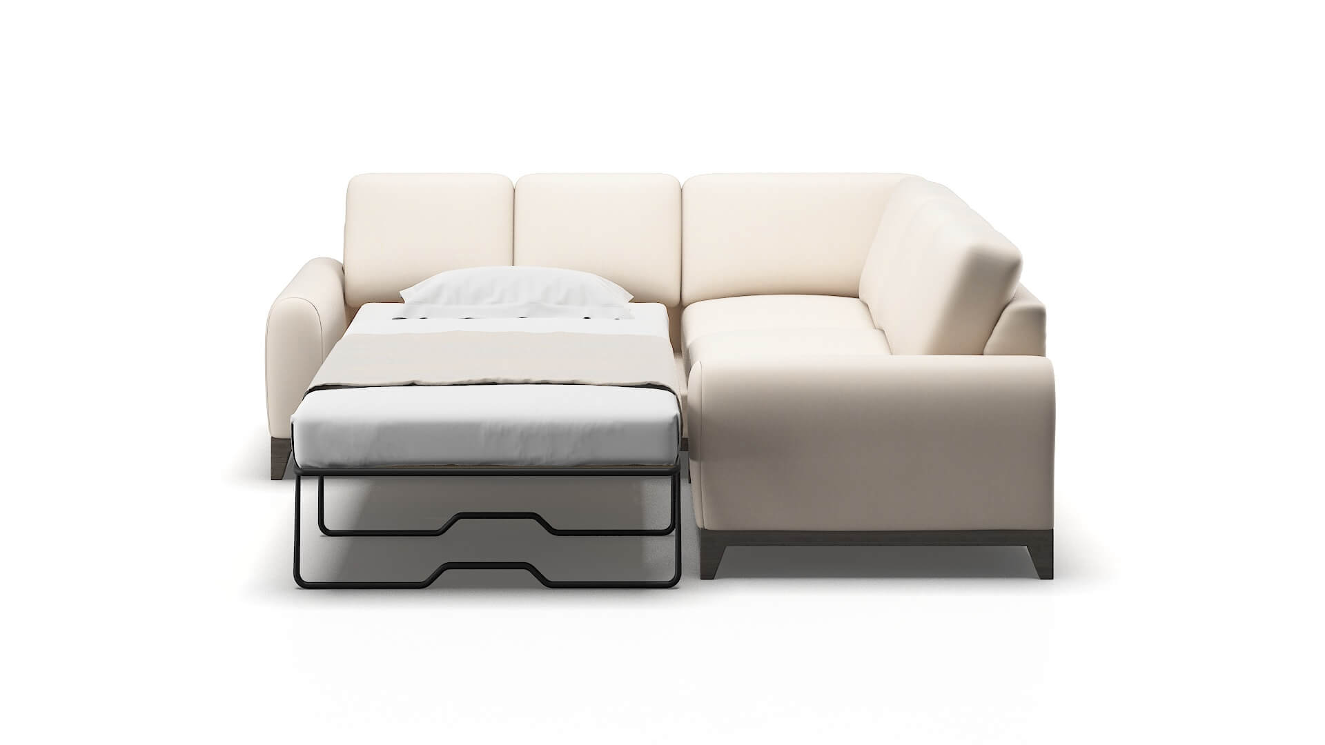 Mykonos Bella Buckwheat Sectional Sleeper Espresso legs 1