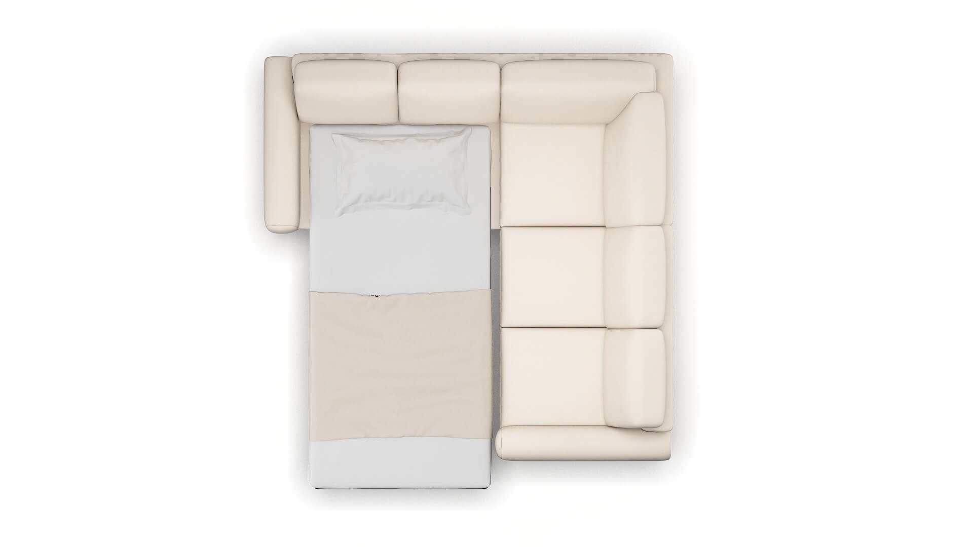 Mykonos Bella Buckwheat Sectional Sleeper Espresso legs 3