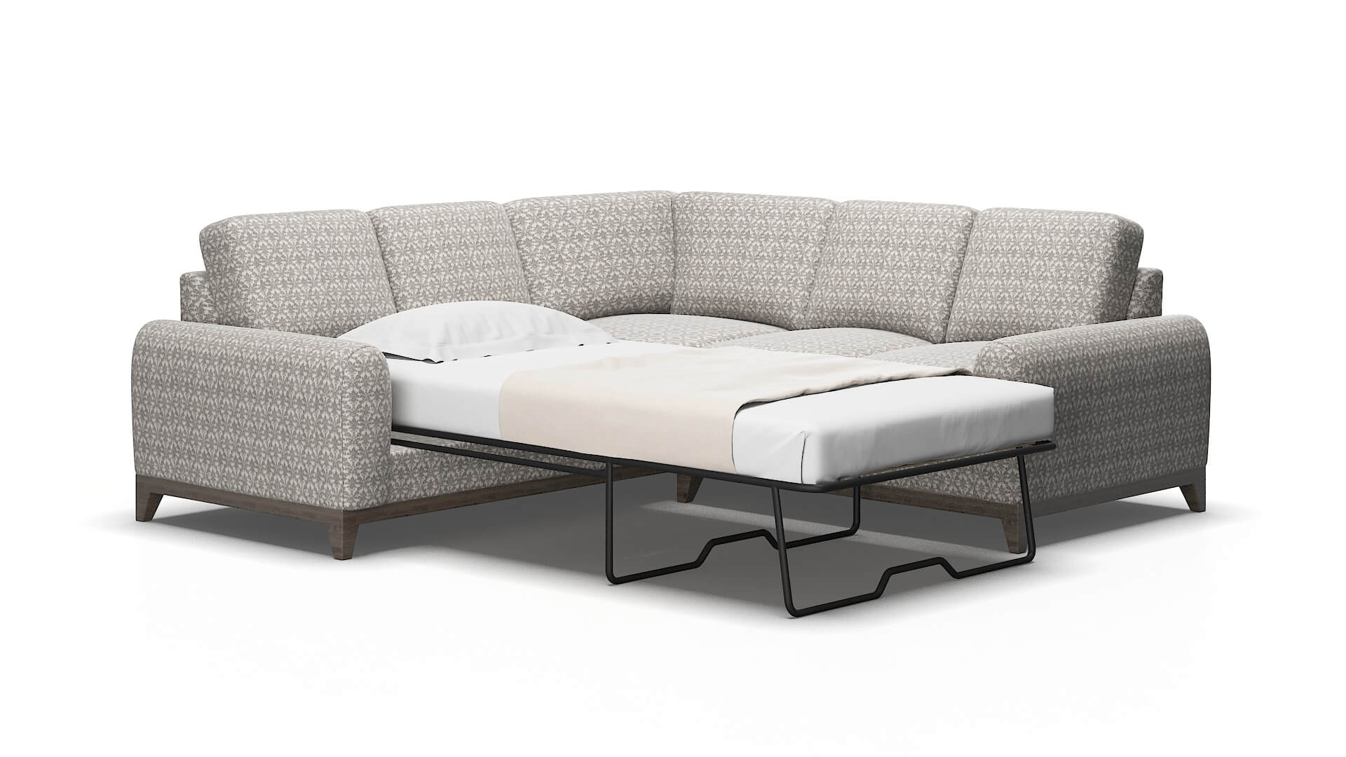 Mykonos Bergamo dove Sectional sleeper Espresso Legs  2