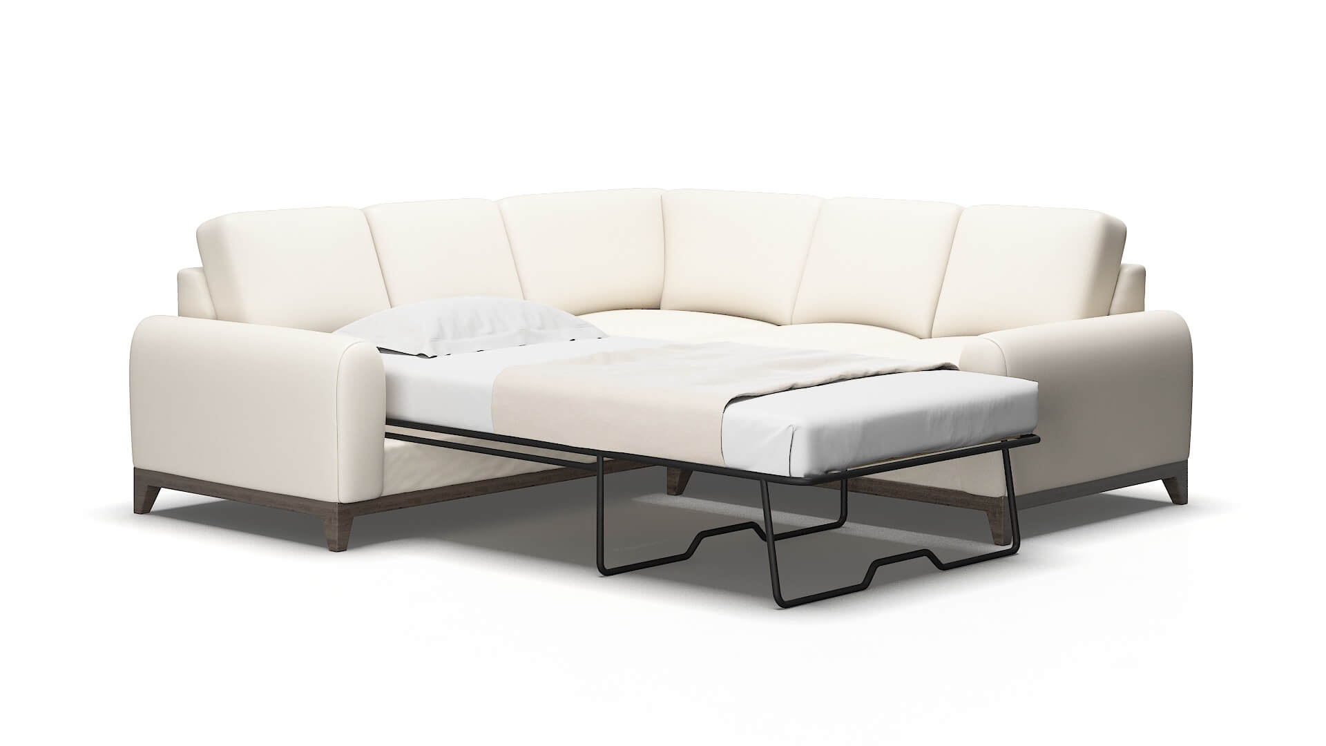 Mykonos Blanche milky Sectional sleeper Espresso Legs  2
