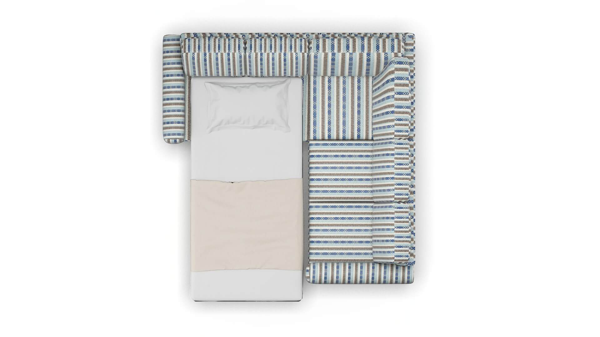 Mykonos Bodhi Indigo Sectional Sleeper Espresso legs 3