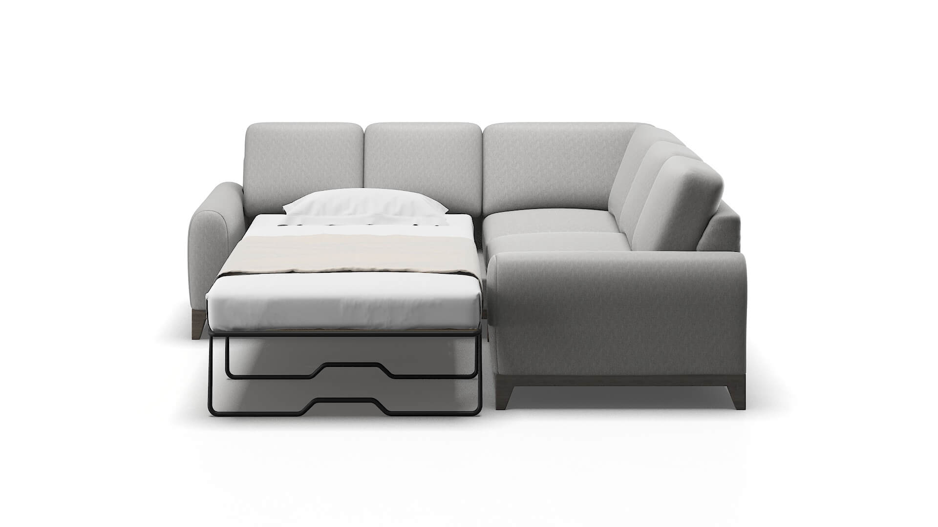 Mykonos Bungalow Graphite Sectional Sleeper Espresso legs 1