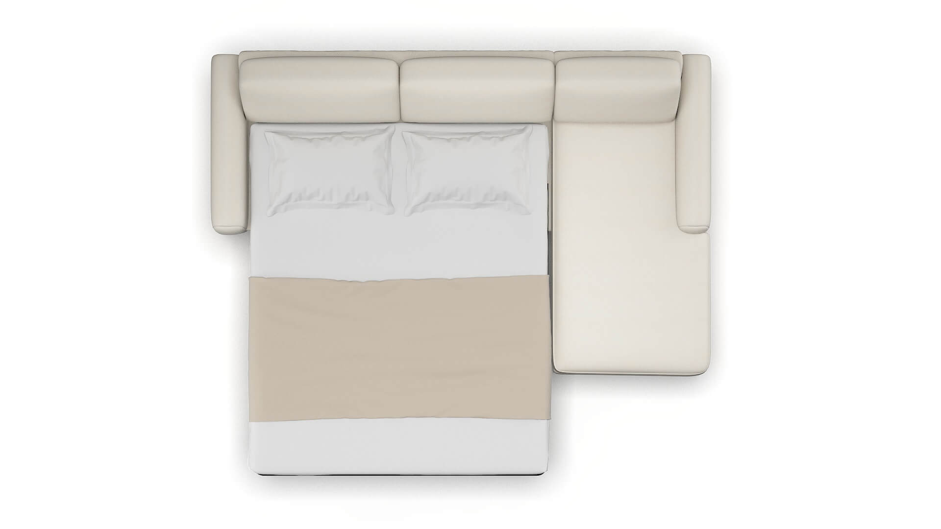 Mykonos Bungalow Ivory Panel Sleeper Espresso legs 3