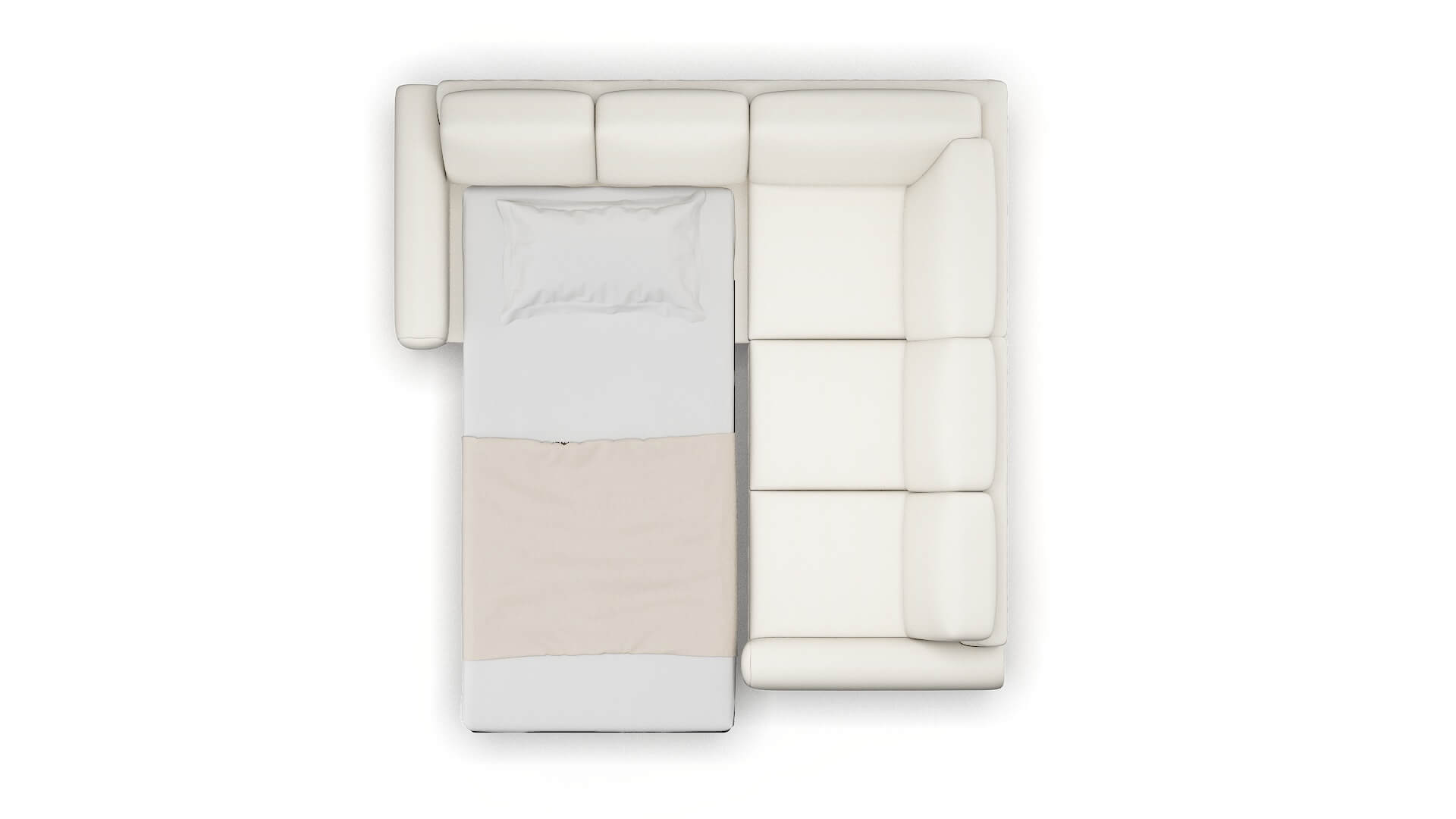 Mykonos Chance Bone Sectional Sleeper Espresso legs 3