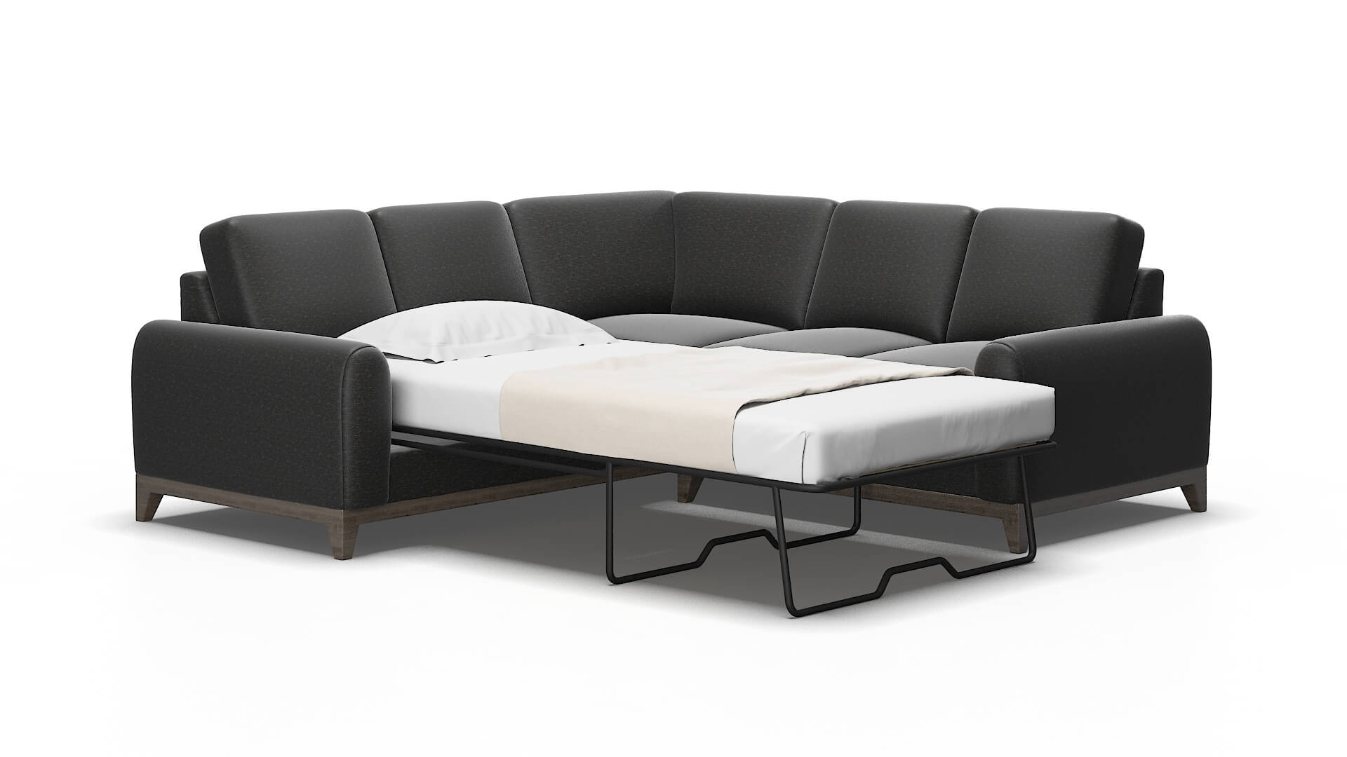 Mykonos Chance Denim Sectional Sleeper Espresso legs 2