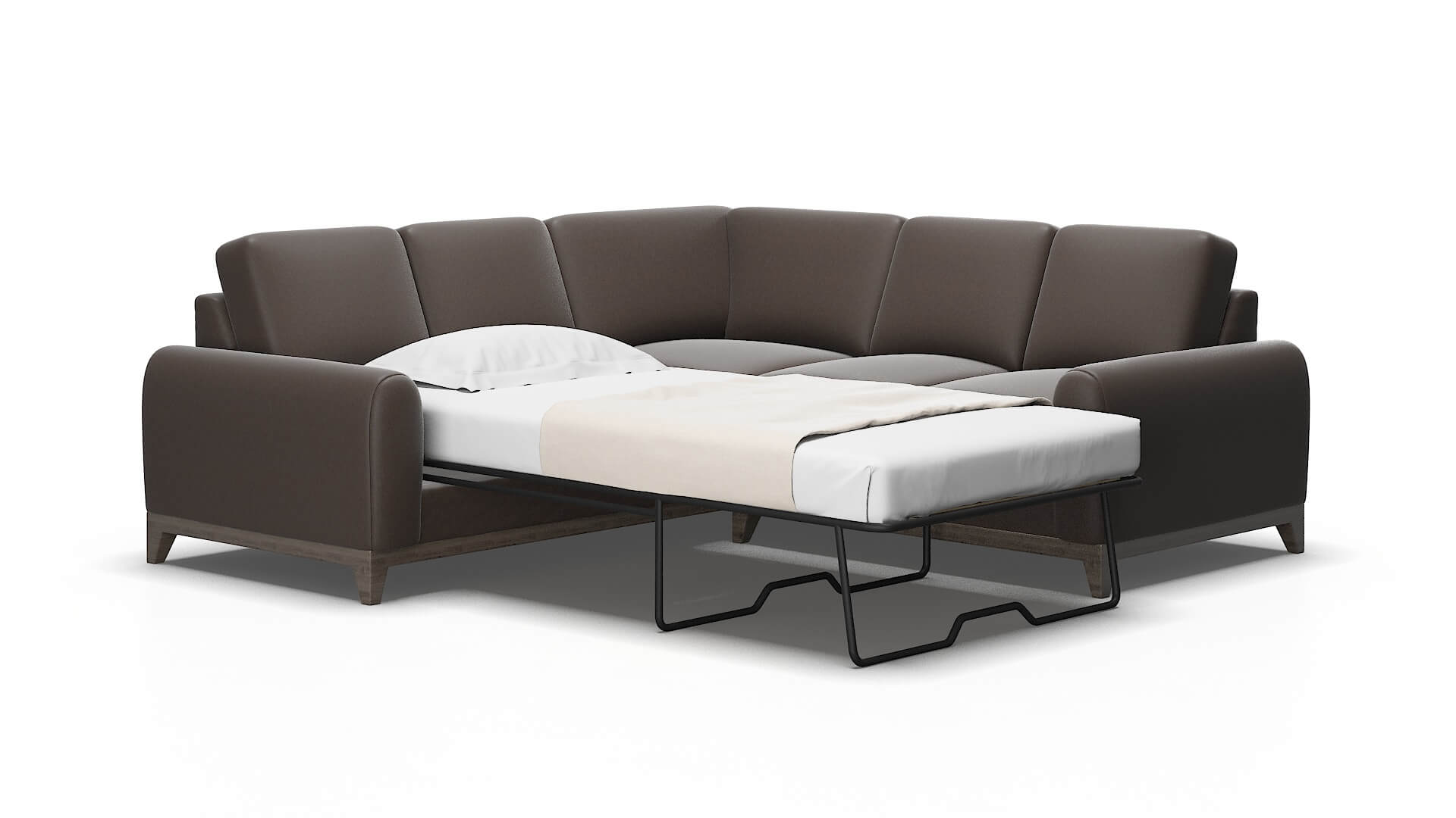 Mykonos Cosmo Chocolate Sectional Sleeper Espresso legs 2