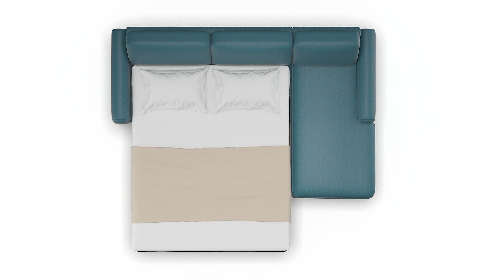 Mykonos Cosmo Teal Panel Sleeper Espresso legs 3