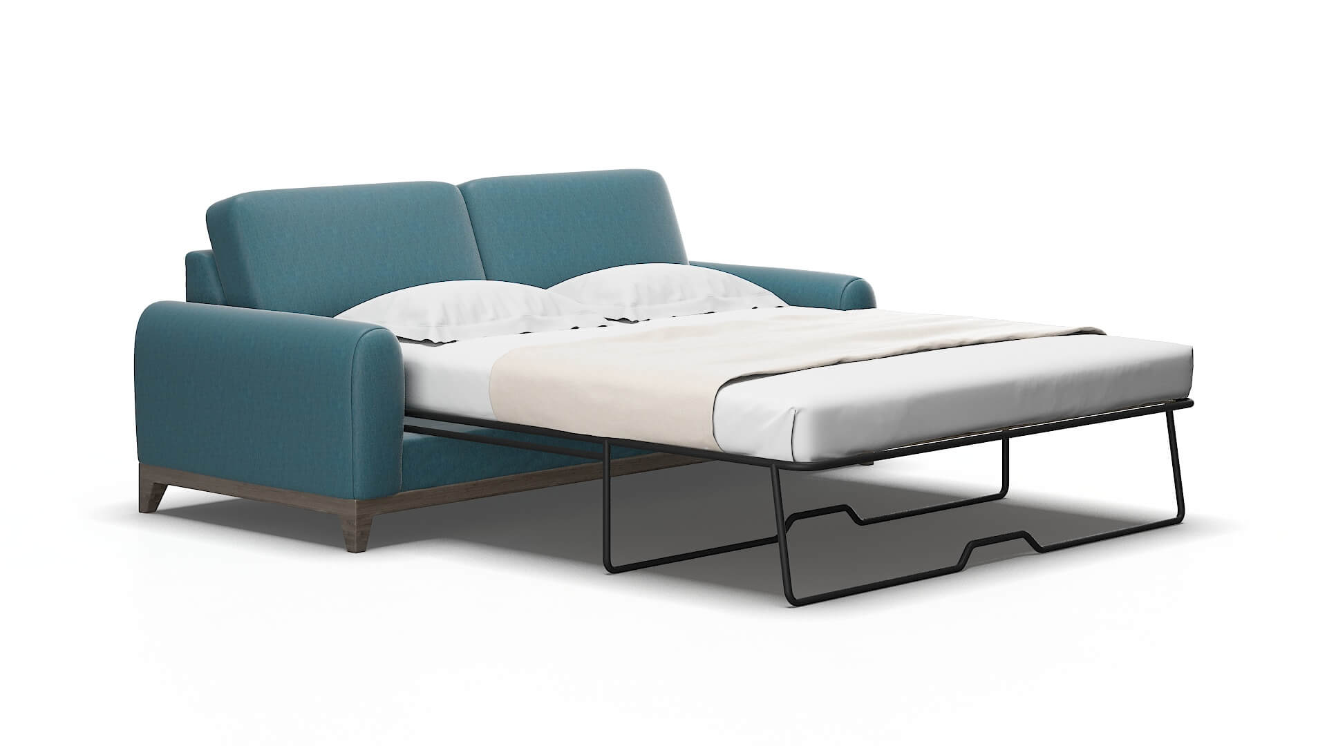 Mykonos Cosmo Teal Sofa Sleeper Espresso legs 2