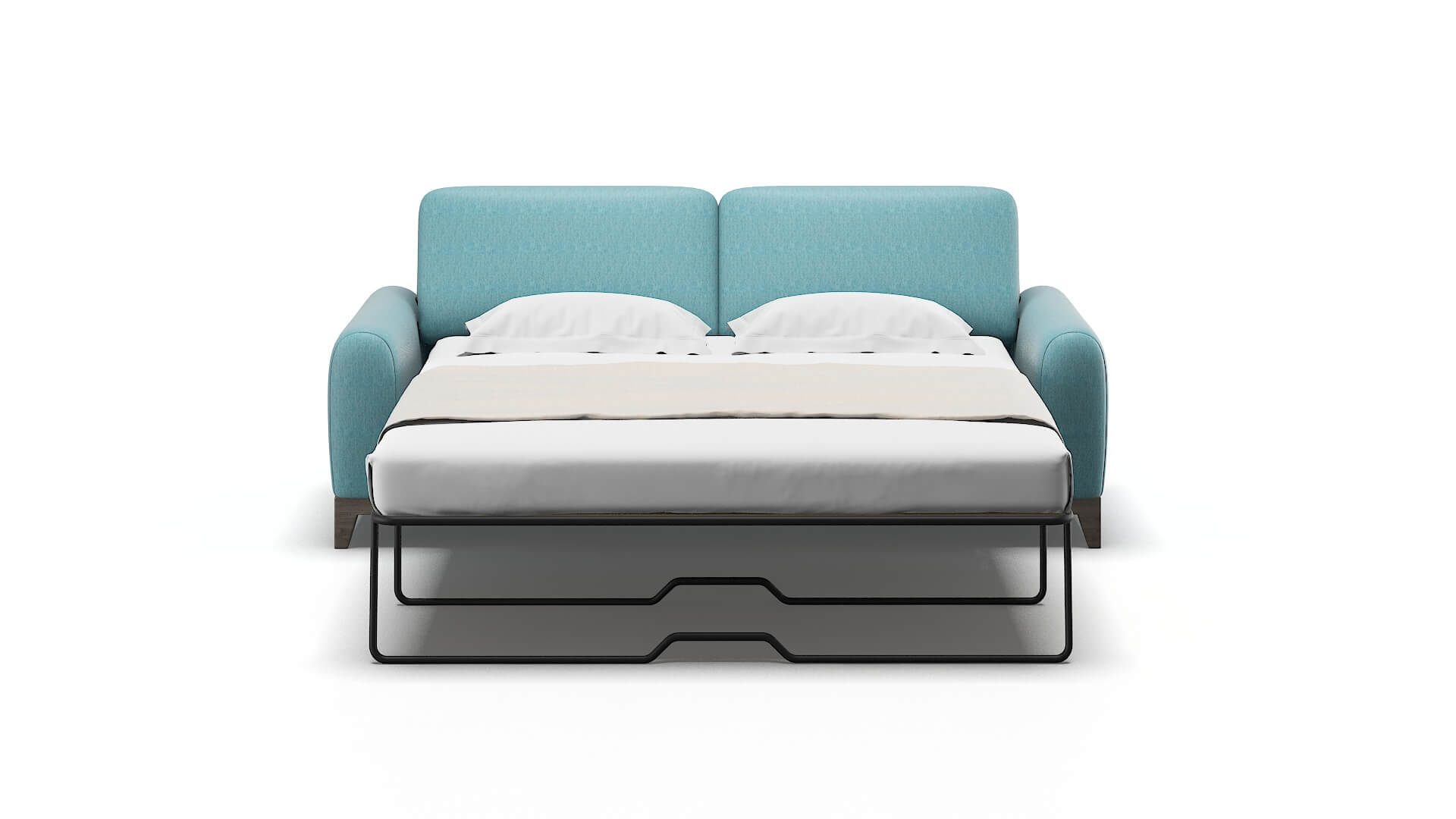Mykonos Cosmo Turquoise Sofa Sleeper Espresso legs 1