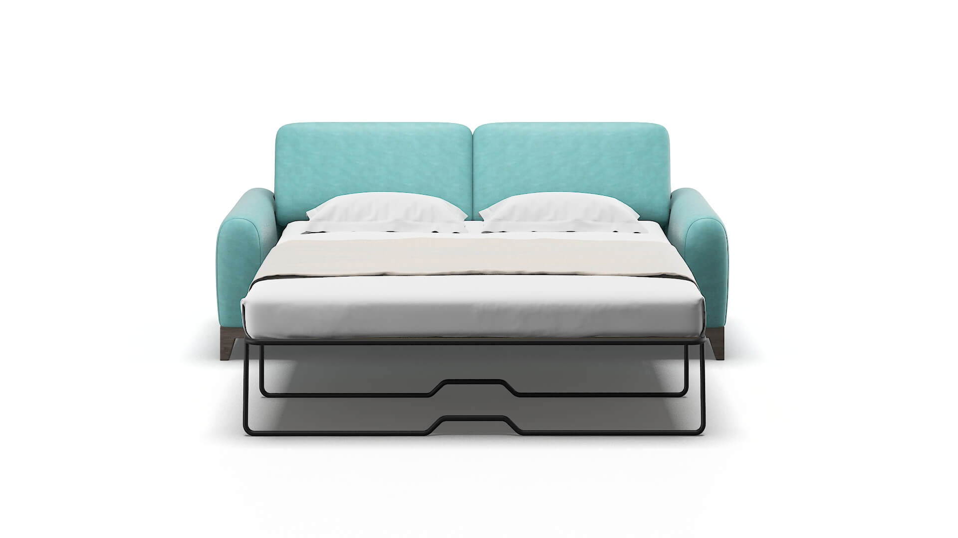 Mykonos Curious Turquoise Sofa Sleeper Espresso legs 1
