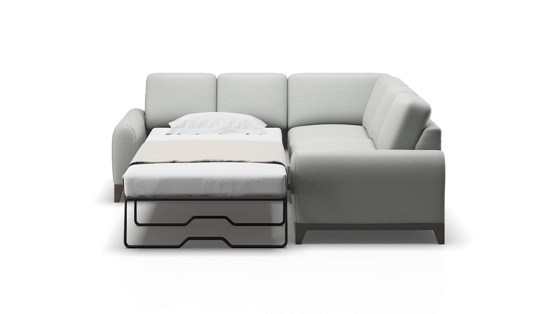 Mykonos Dawson Platinum Sectional Sleeper Espresso legs 1