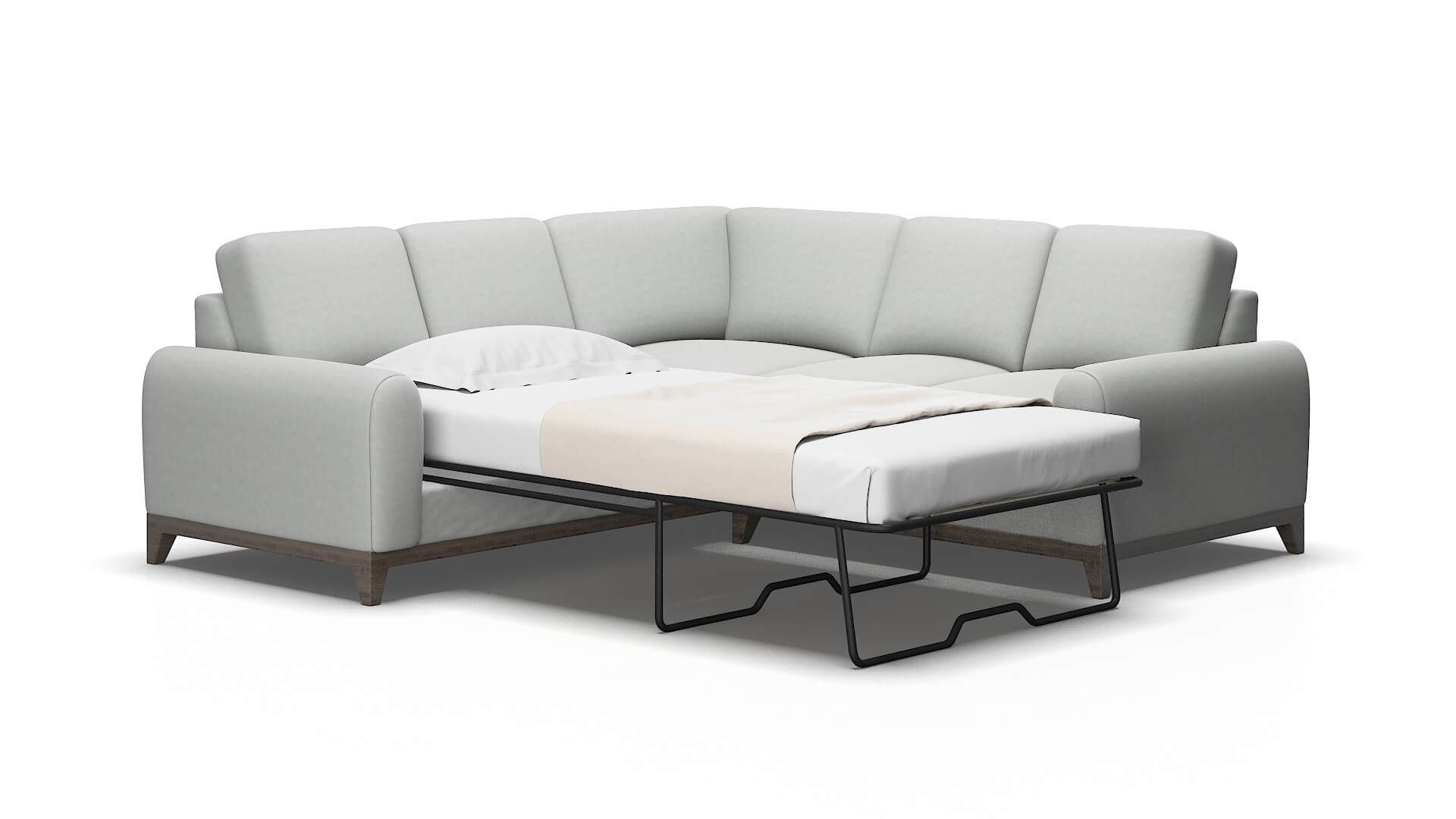 Mykonos Dawson Platinum Sectional Sleeper Espresso legs 2