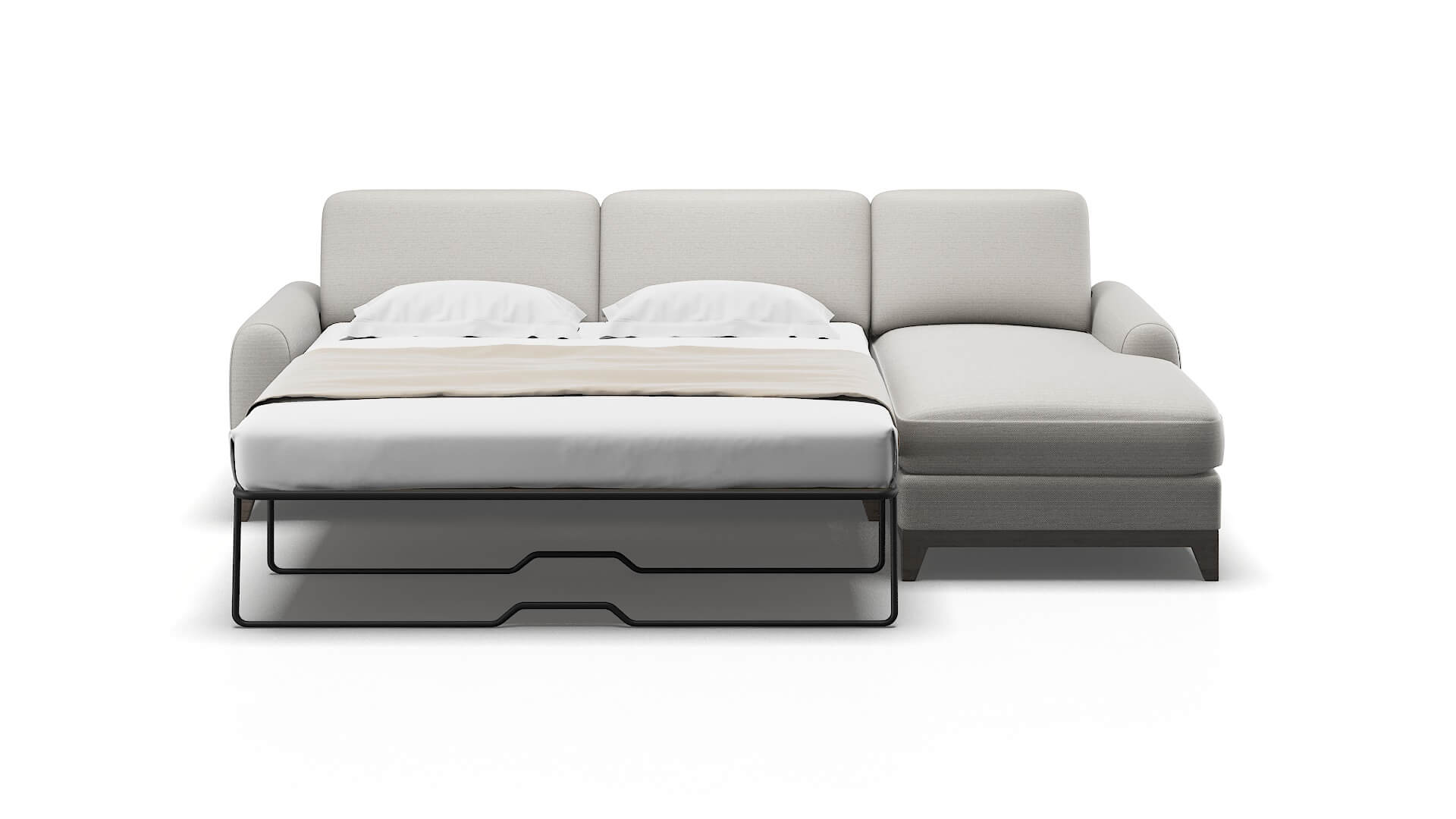 Mykonos Derby Grey Panel Sleeper Espresso legs 1