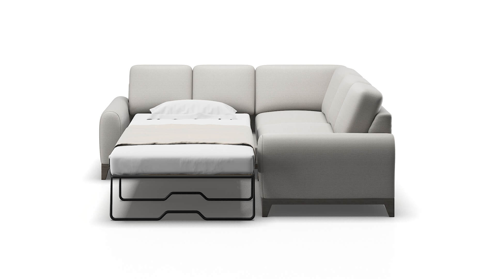 Mykonos Derby Grey Sectional Sleeper Espresso legs 1