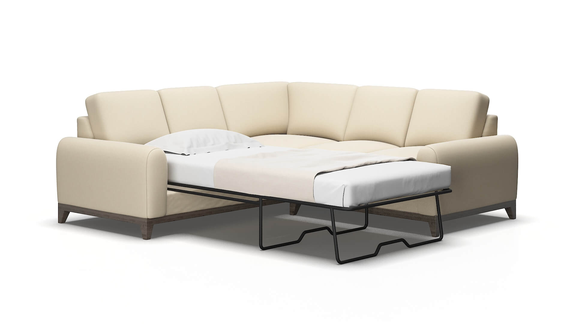 Mykonos Dream_d Almond Sectional Sleeper Espresso legs 2