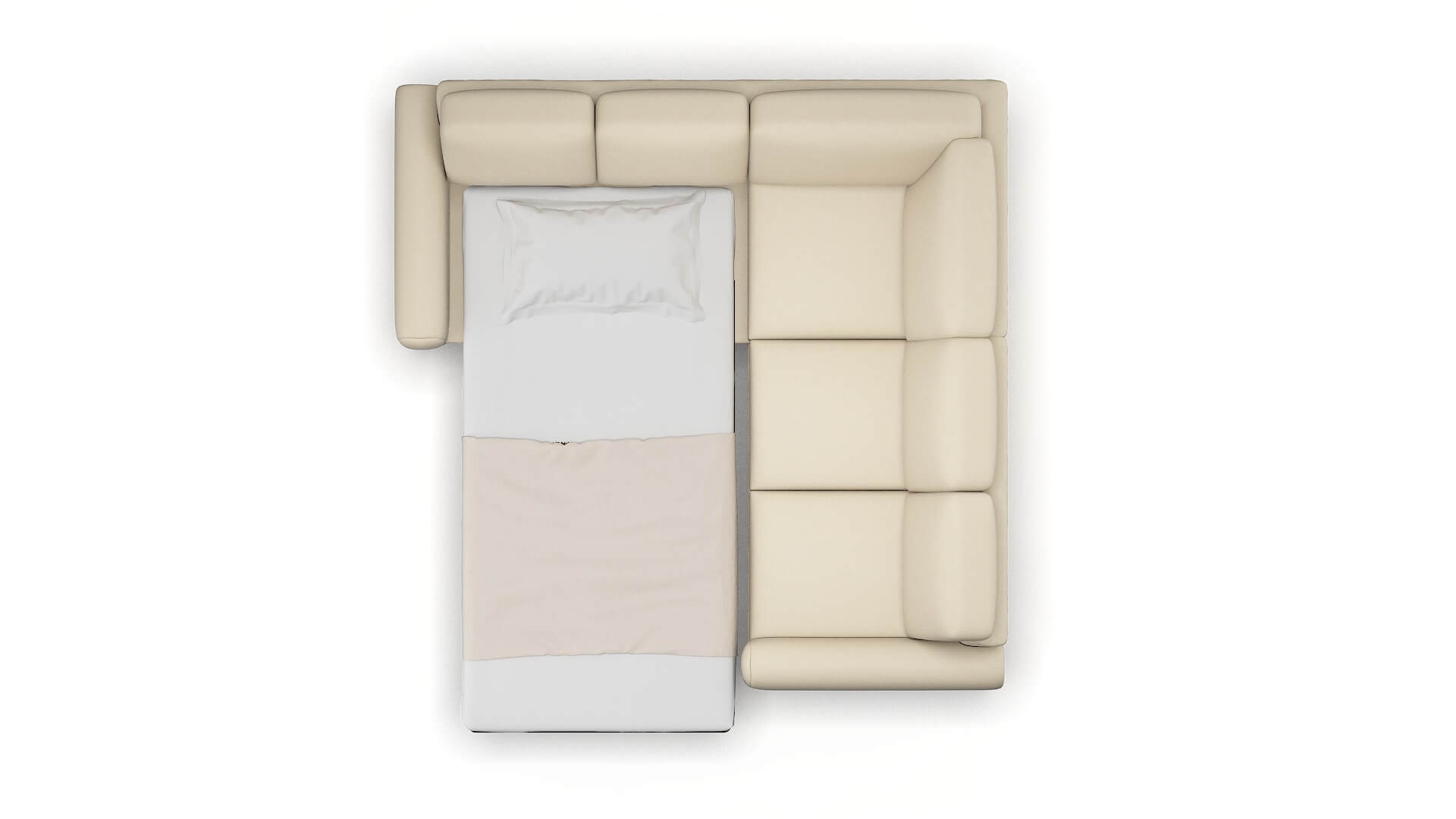 Mykonos Dream_d Almond Sectional Sleeper Espresso legs 3