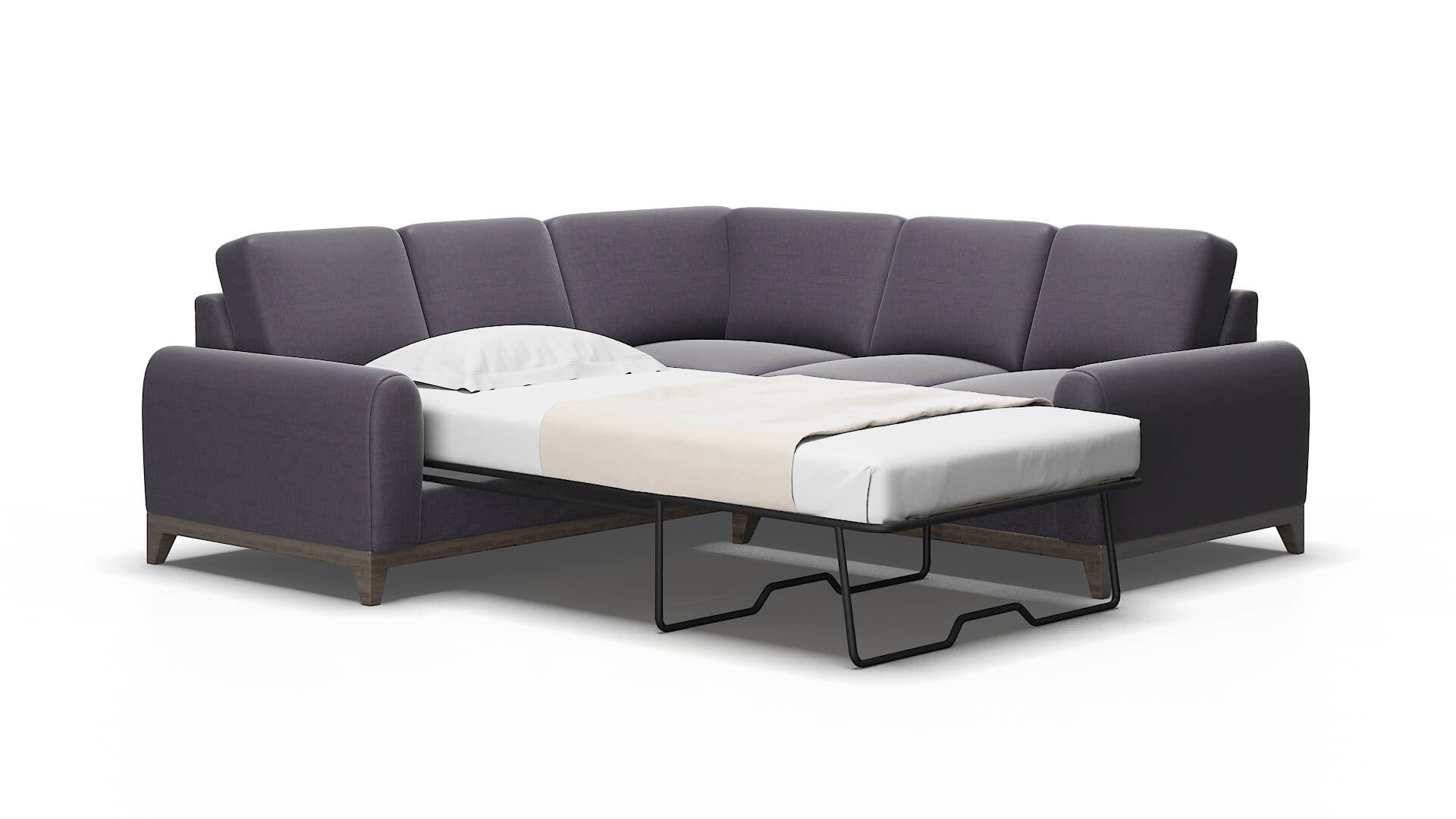 Mykonos Durham Ink Sectional Sleeper Espresso legs 2