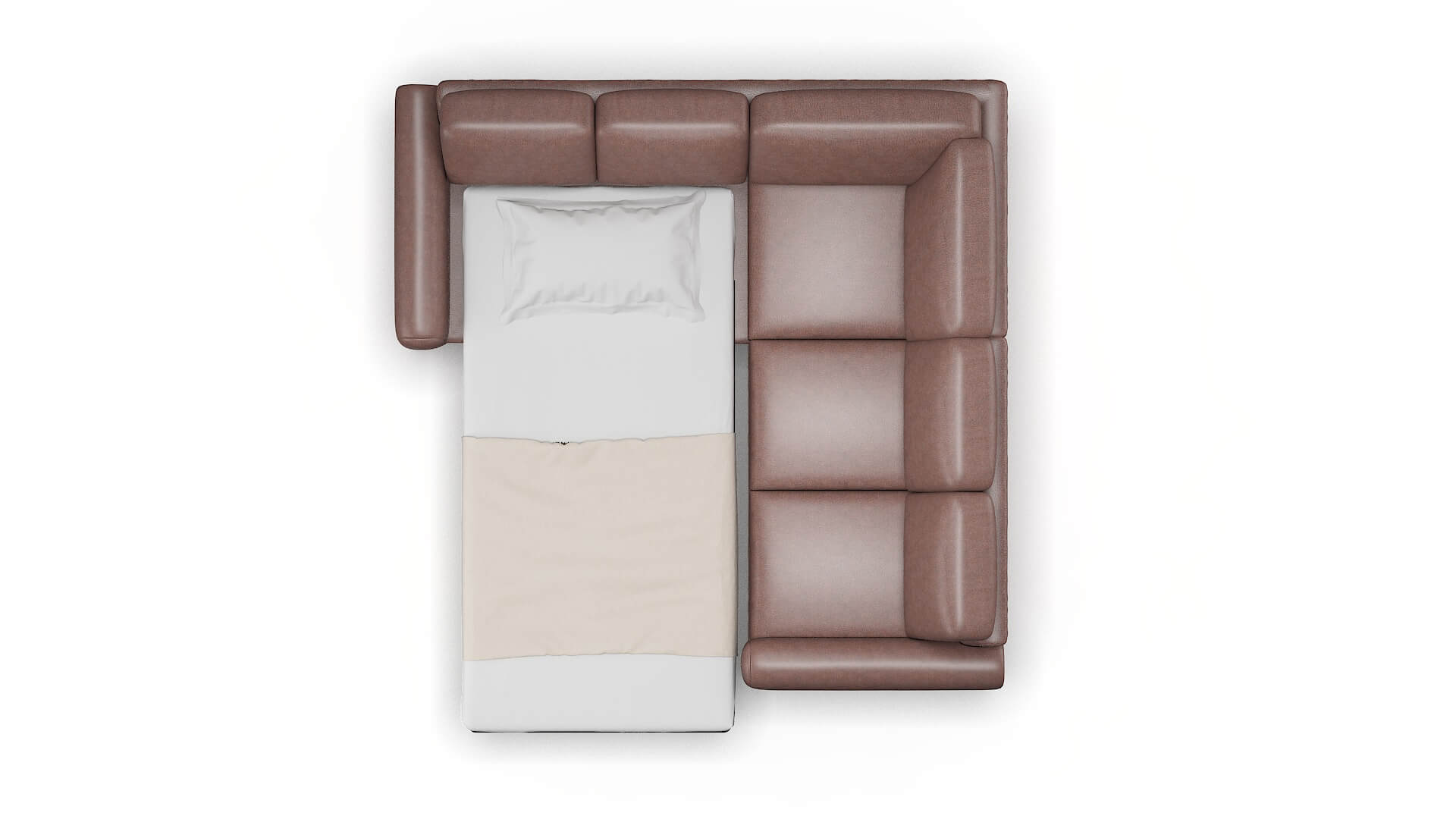 Mykonos Ford Brown Sectional Sleeper Espresso legs 3