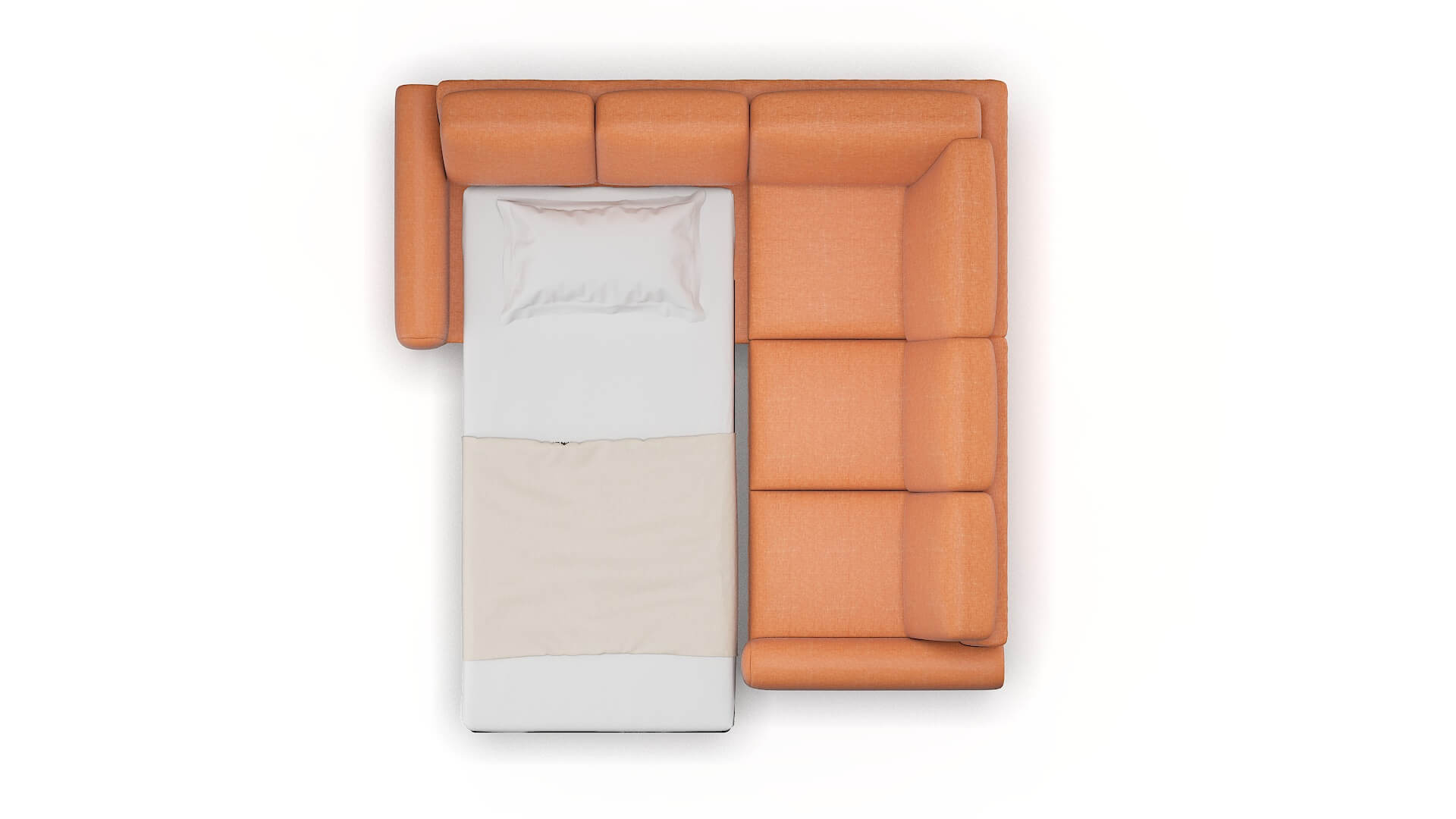 Mykonos Hepburn Appricot Sectional Sleeper Espresso legs 3