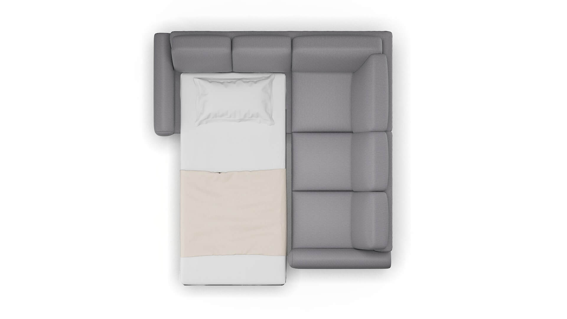 Mykonos Insight Denim Sectional Sleeper Espresso legs 3